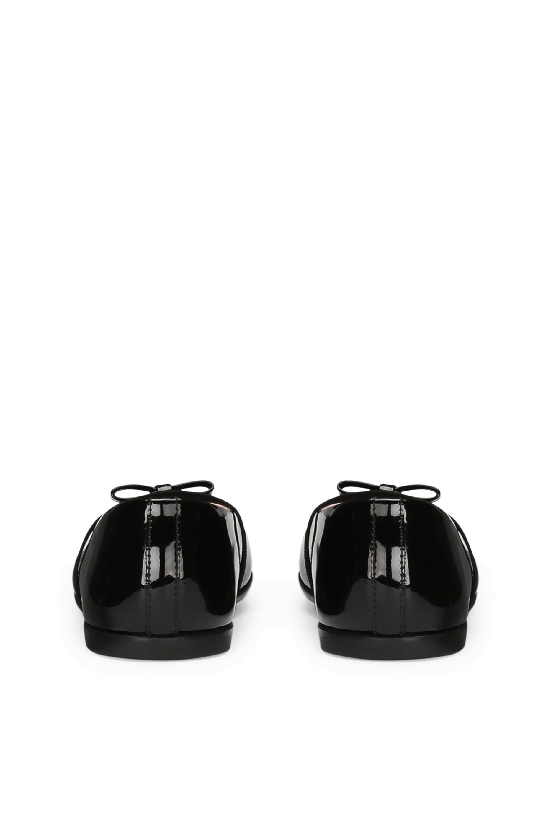 حذاء بالرينا بربطة فيونكة ونعل مسطح جلد لامع للأطفال