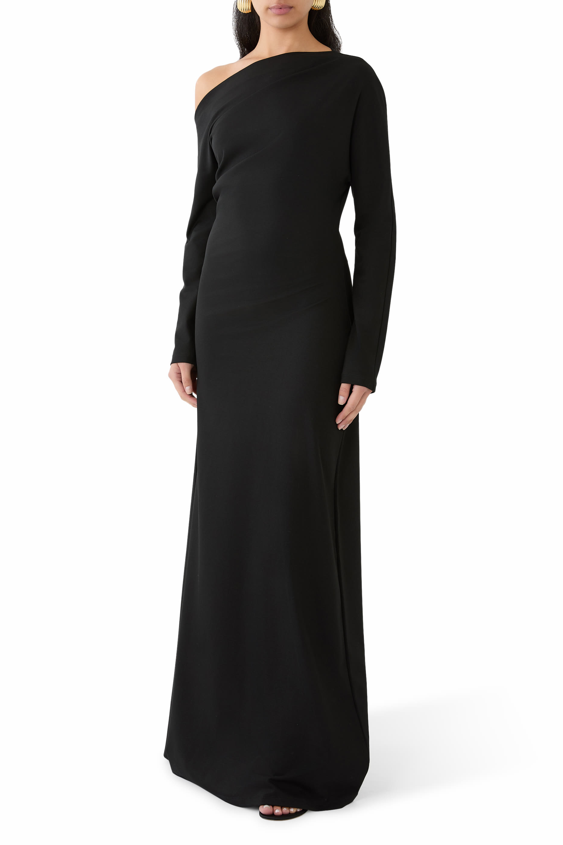 فستان بتفاصيل بتصميم ملفوف جيرسيه