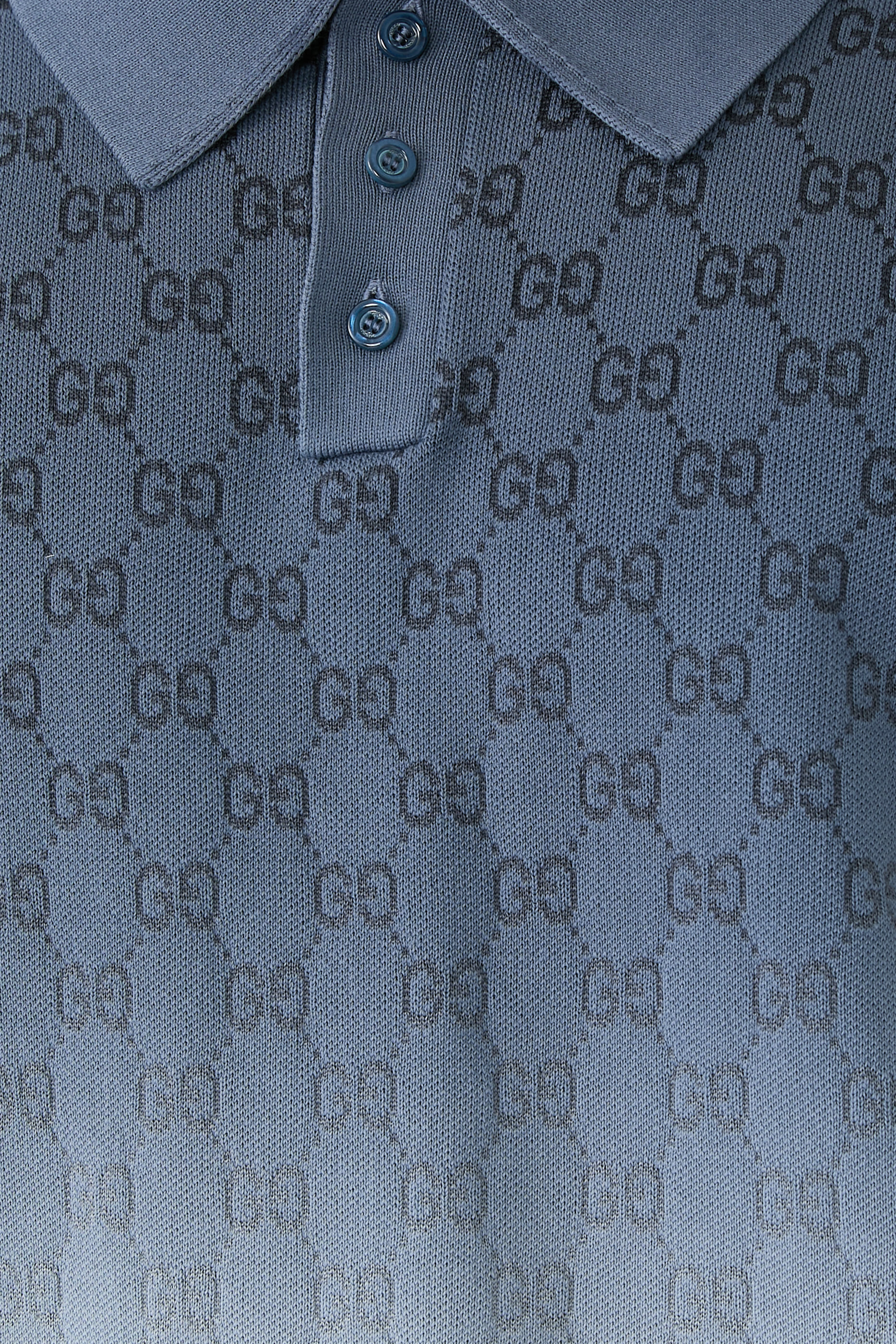 قميص بولو بشعار الماركة جاكار نسيج قطن