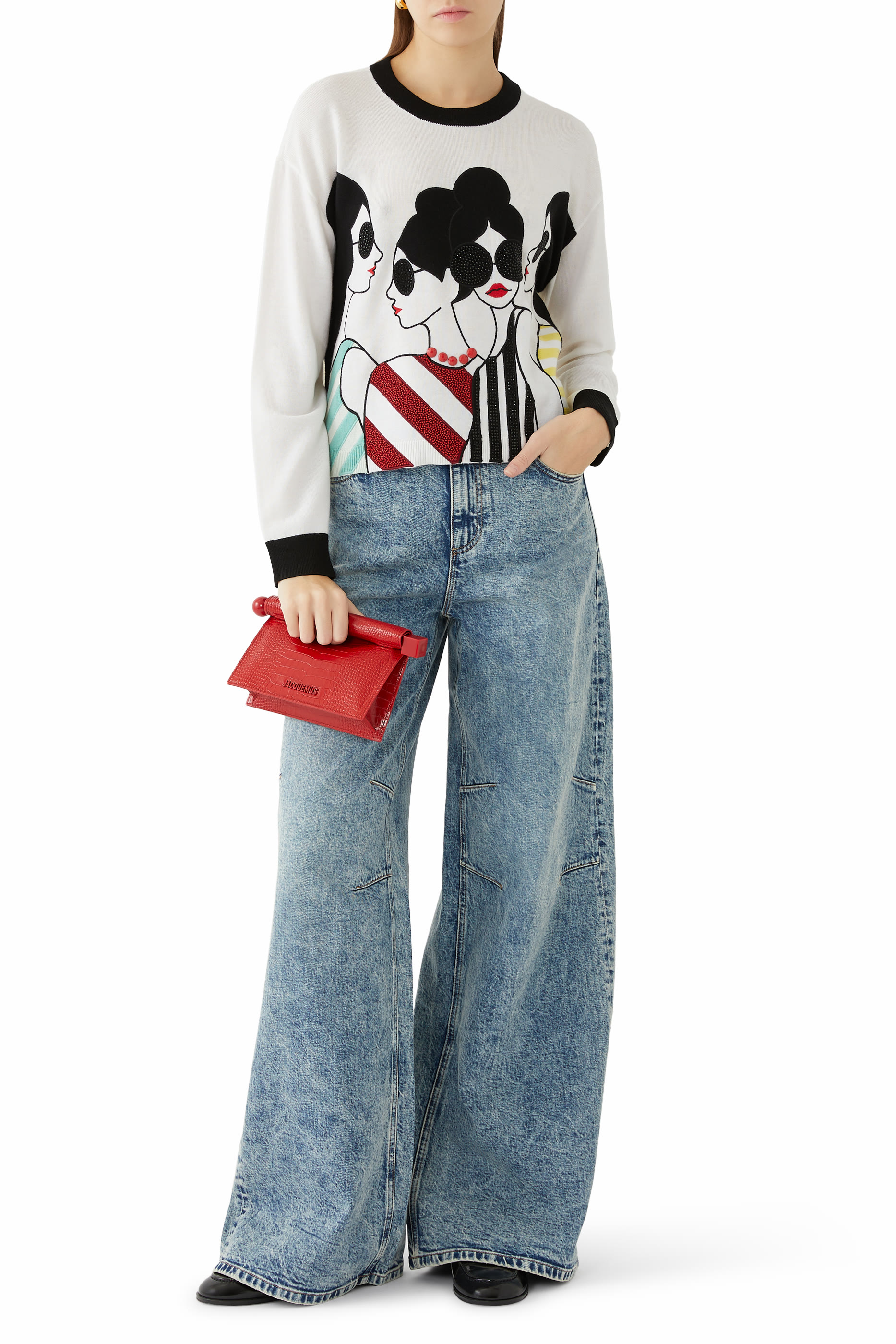 سترة جليسون ستيس بنقشة وجوه