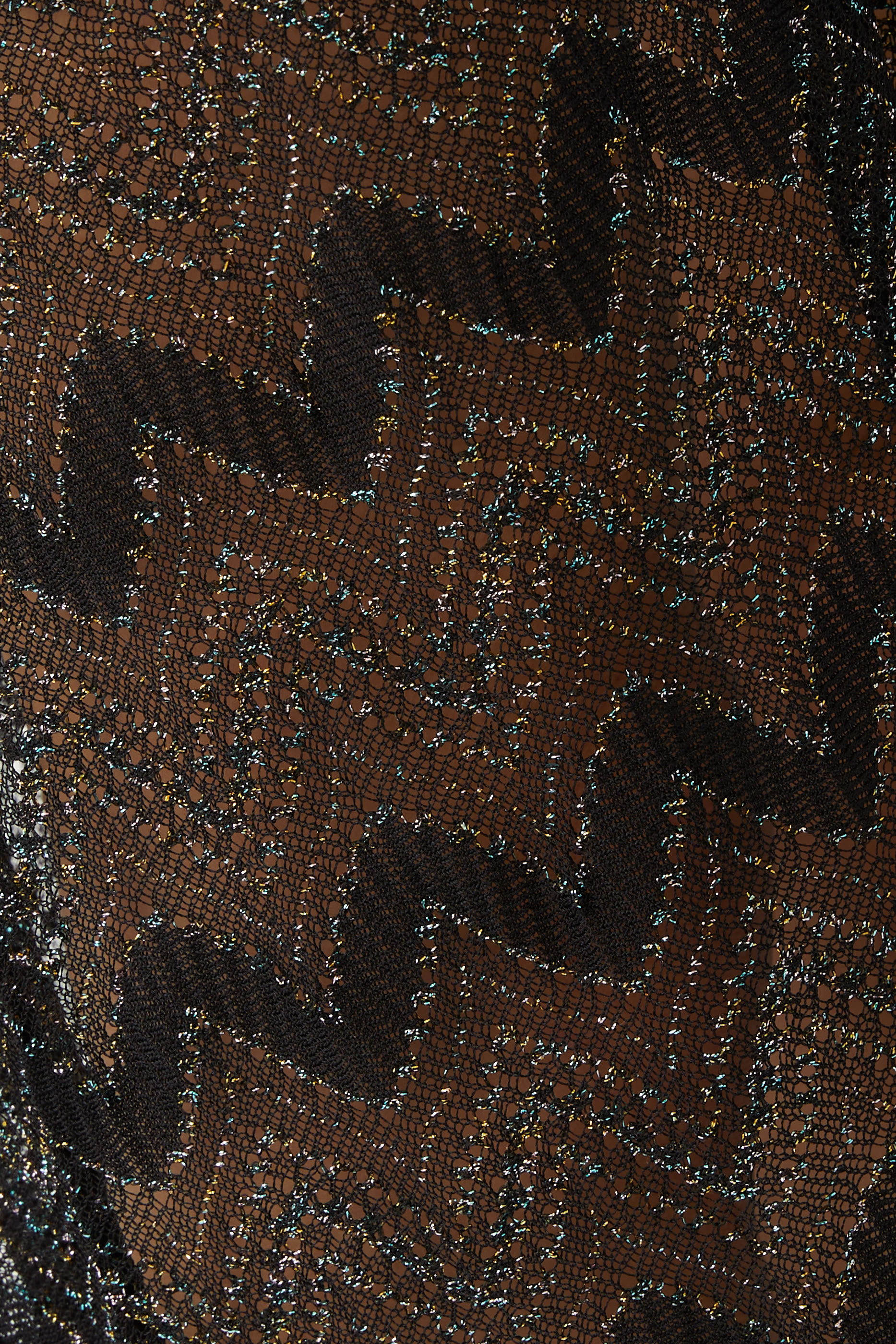 روب مار طويل بأكمام طويلة راشيل بنقشة خطوط متعرجة شيفرون