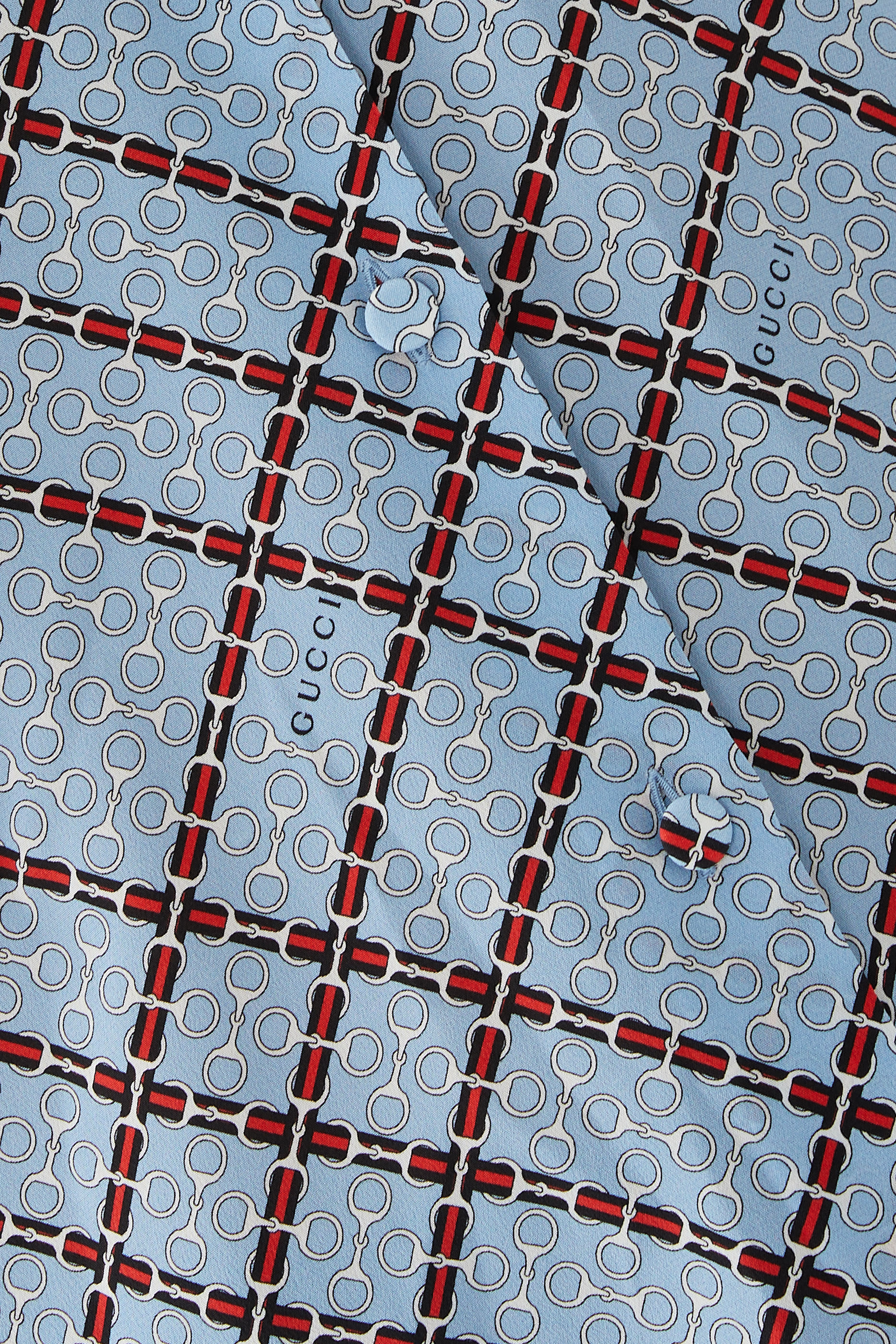 قميص بطبعات حرير كريب دو شين