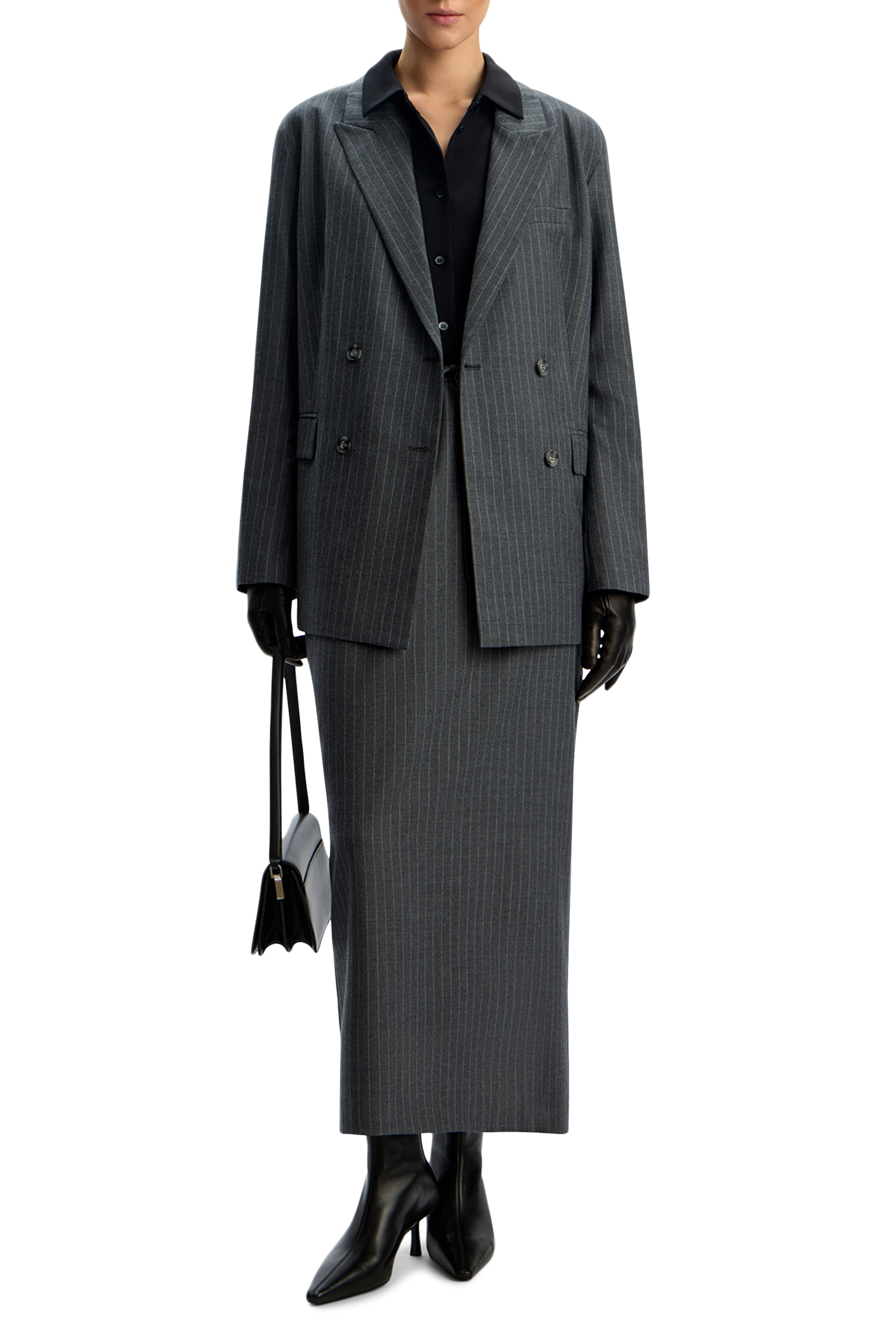  Pinstriped Wool Blazer