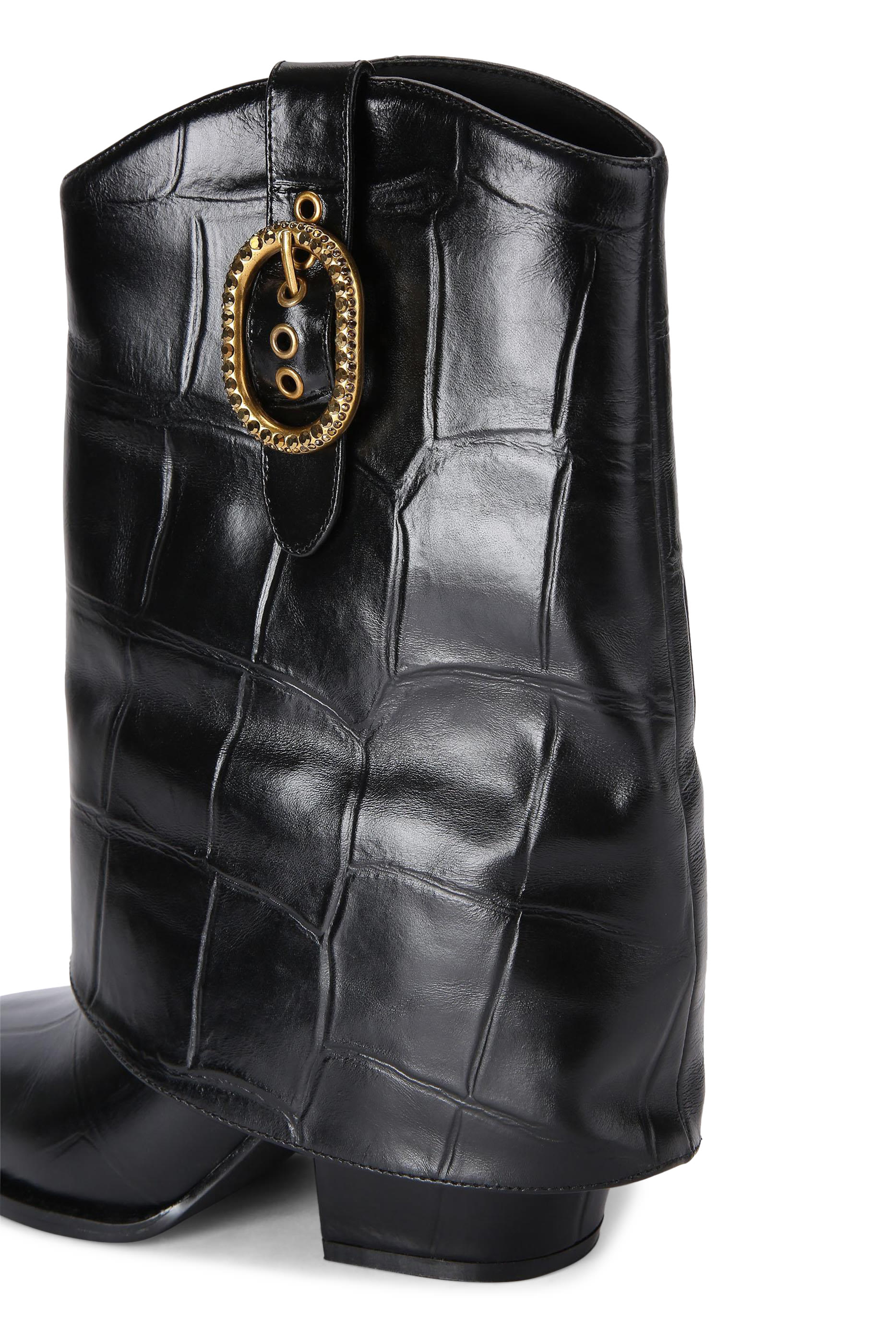 بوت بطول الكاحل بجزء مطوي