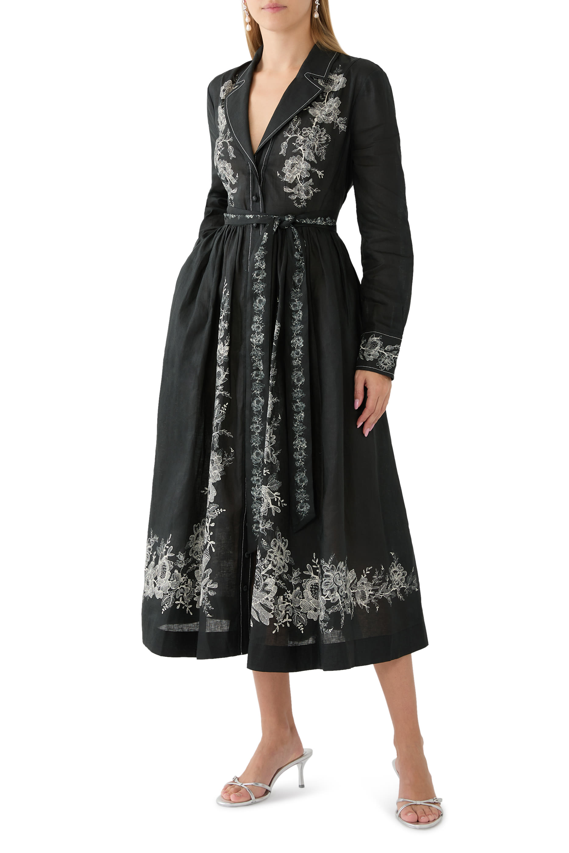 فستان متوسط الطول بنمط قميص