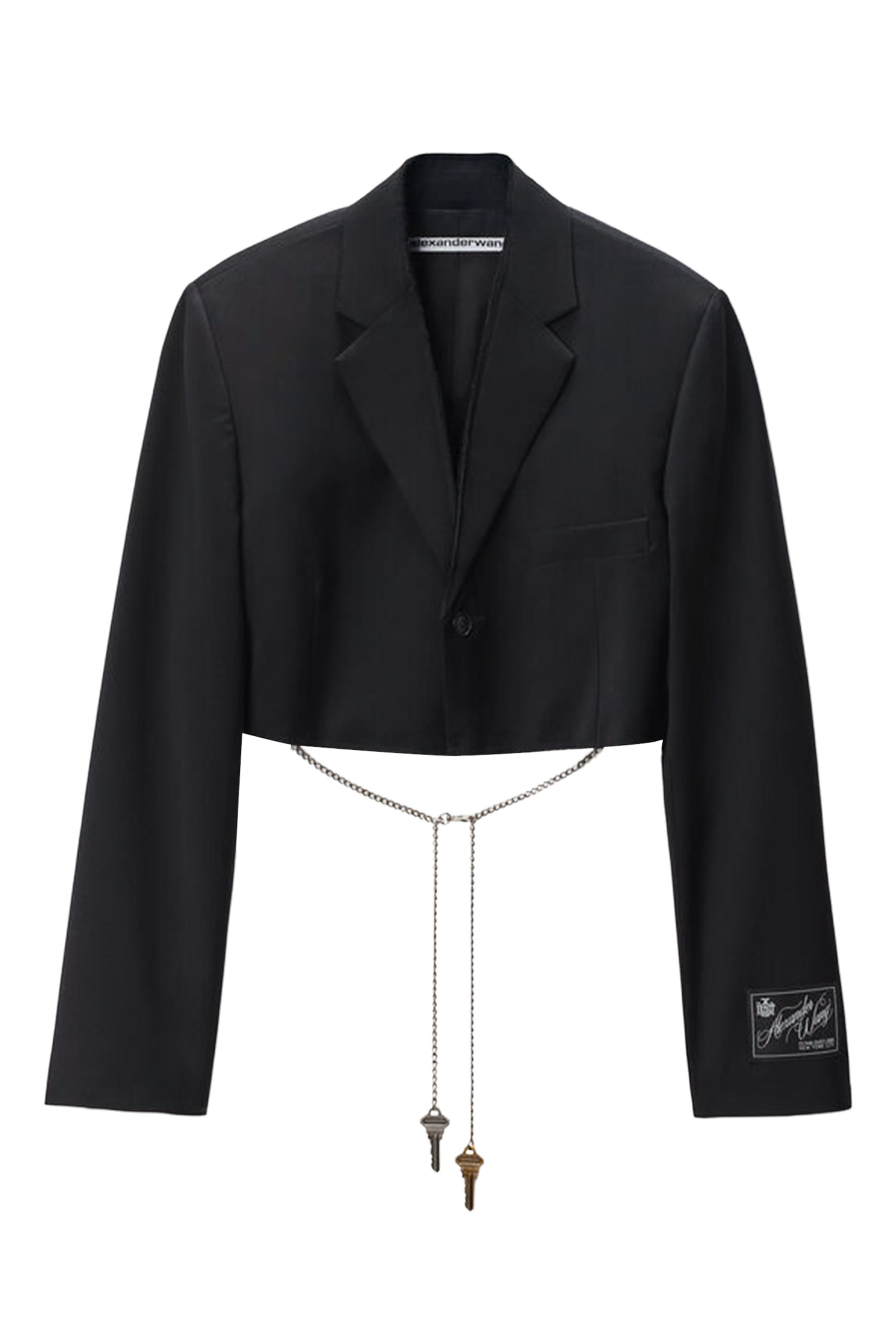 بليزر بحافة منسلة مزيج صوف