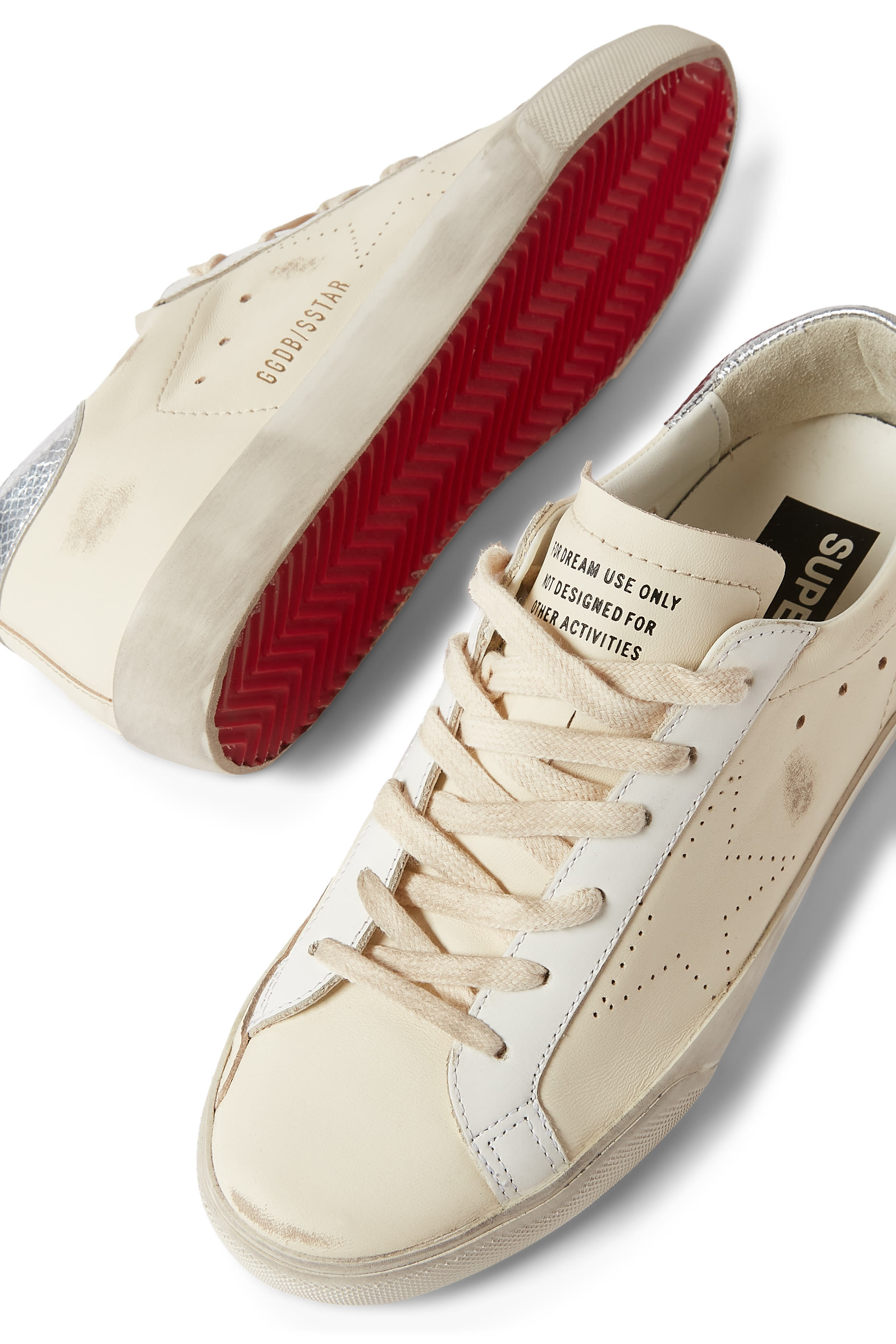 سنيكرز سوبر ستار برقعة أعلى الكعب بنقشة جلد تمساح لامعة