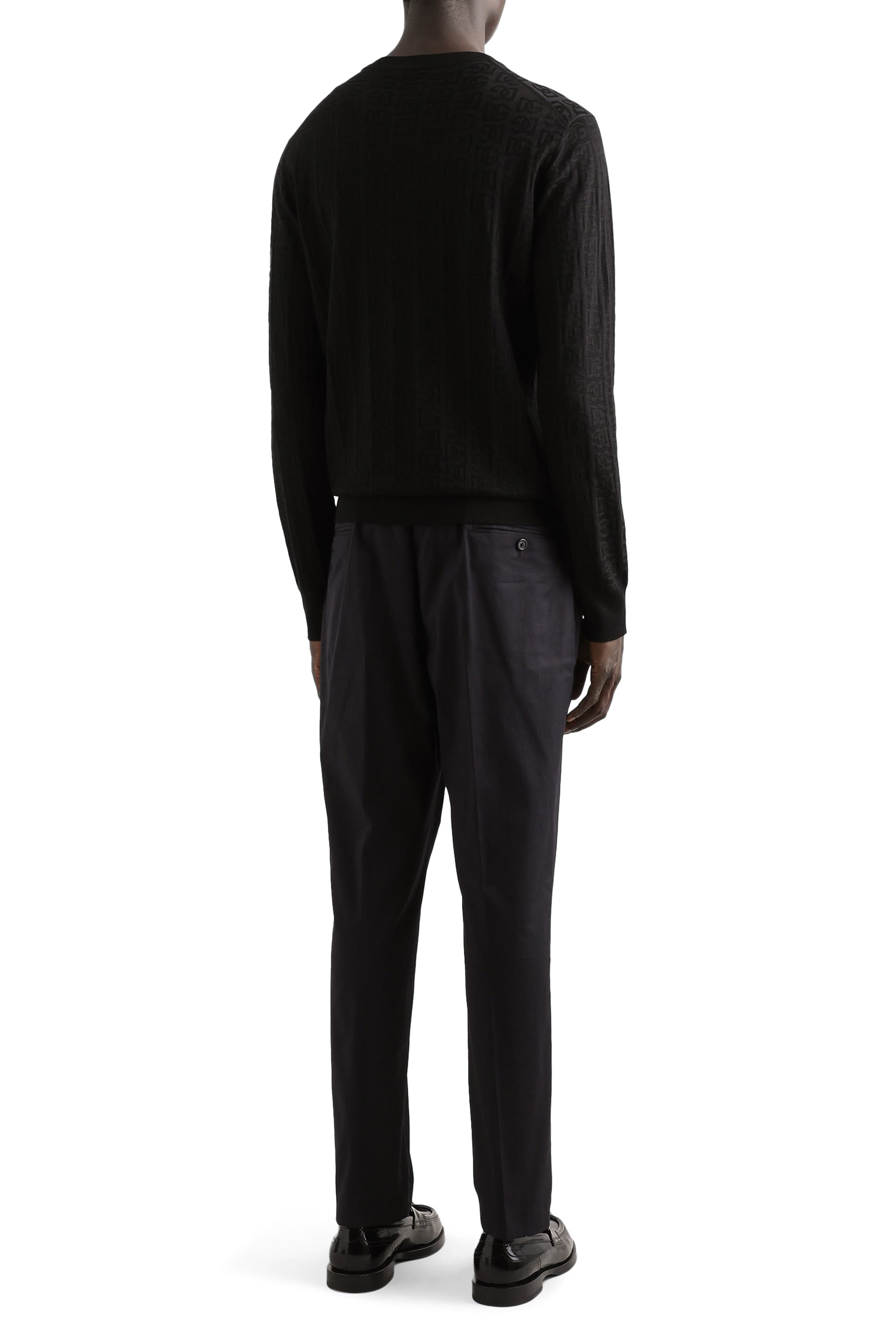 كنزة بياقة مستديرة حرير