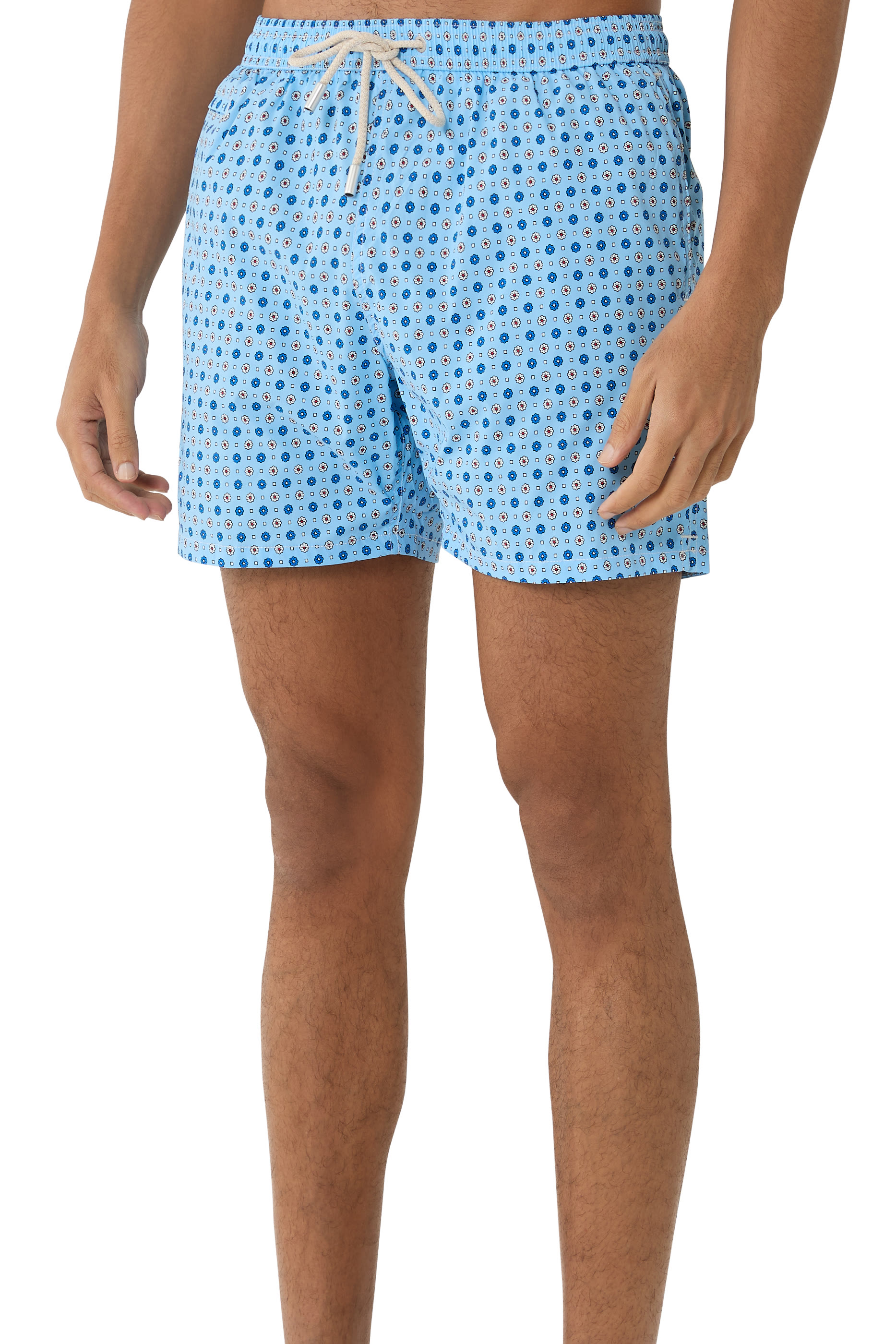 Micro Tie Print Comfort Light Swim Shorts