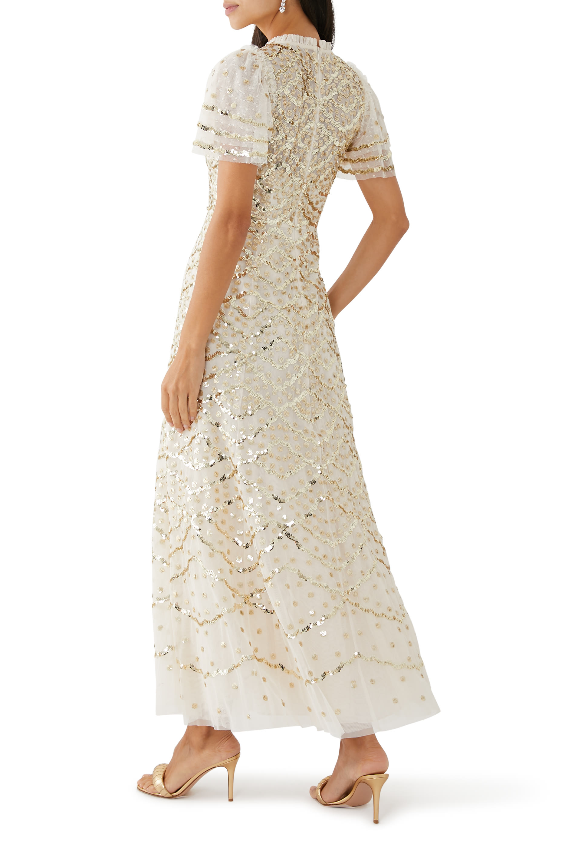 فستان سهرة ديكو دوت جلوس بطول الكاحل