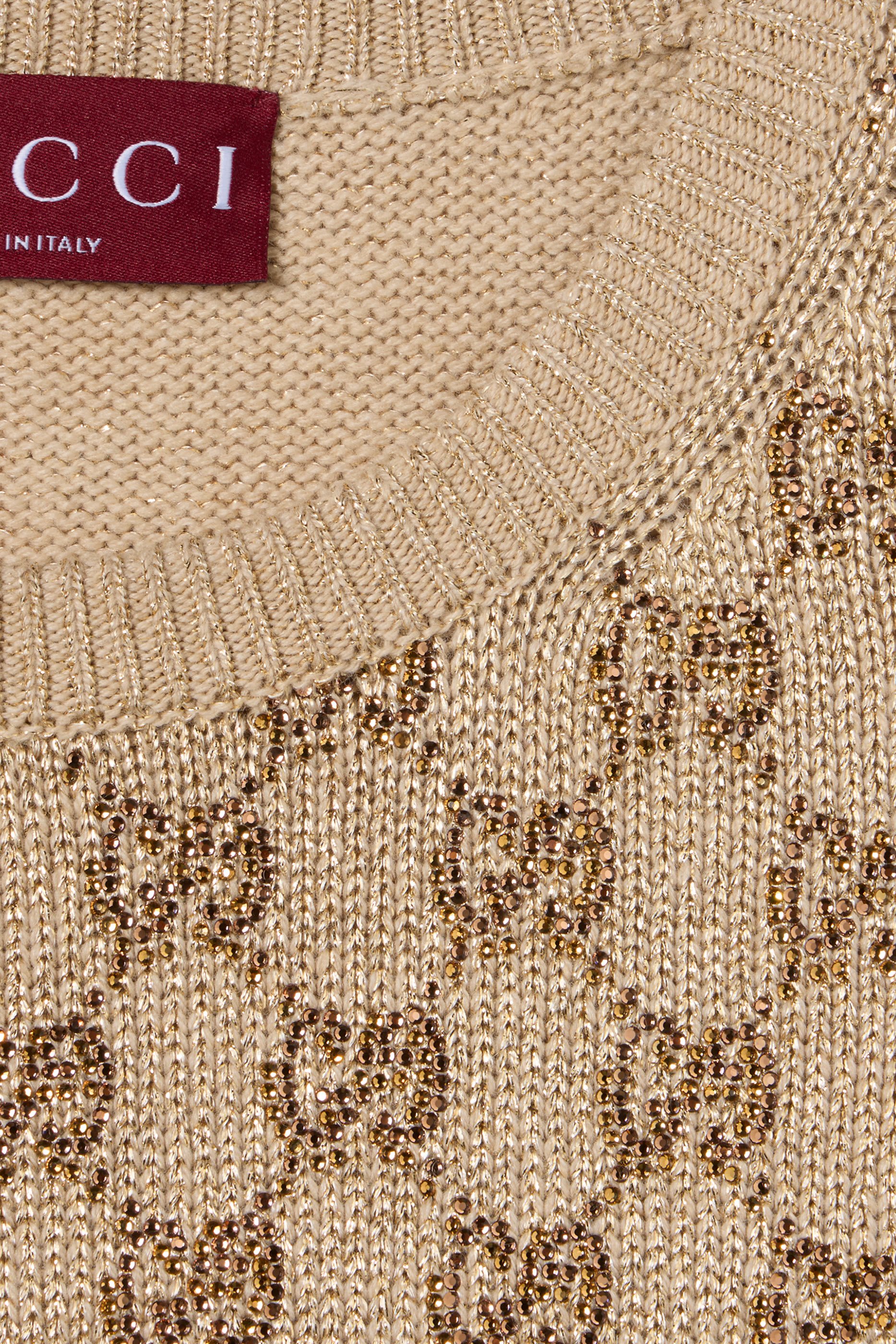 سترة بحرفي شعار الماركة مرصعة بالكريستال بالكامل