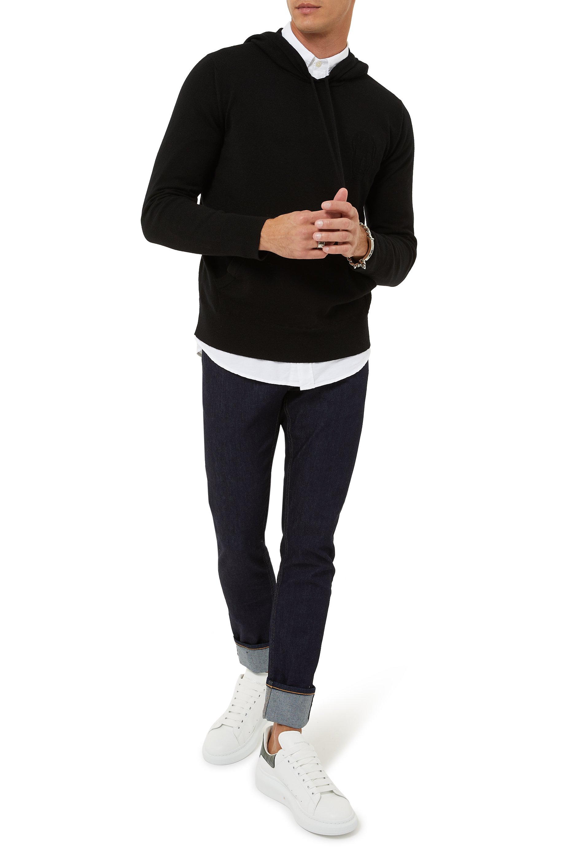 كشمير بغطاء رأس كشمير مزينة بجمجمة بحياكة إنتارسيا