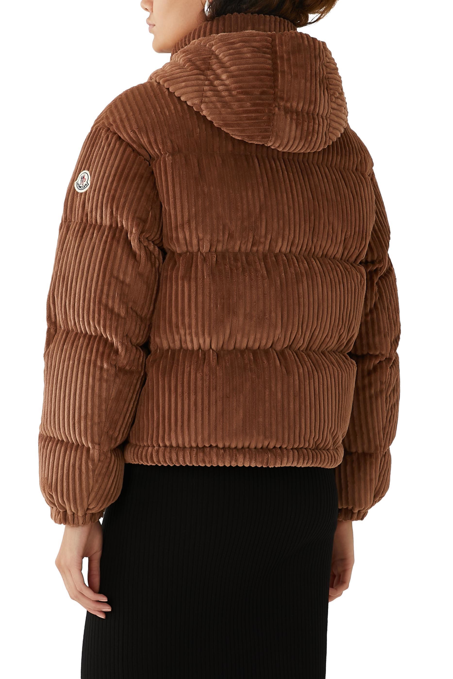 جاكيت داوس مبطن بالزغب قماش قطني مخملي مضلع