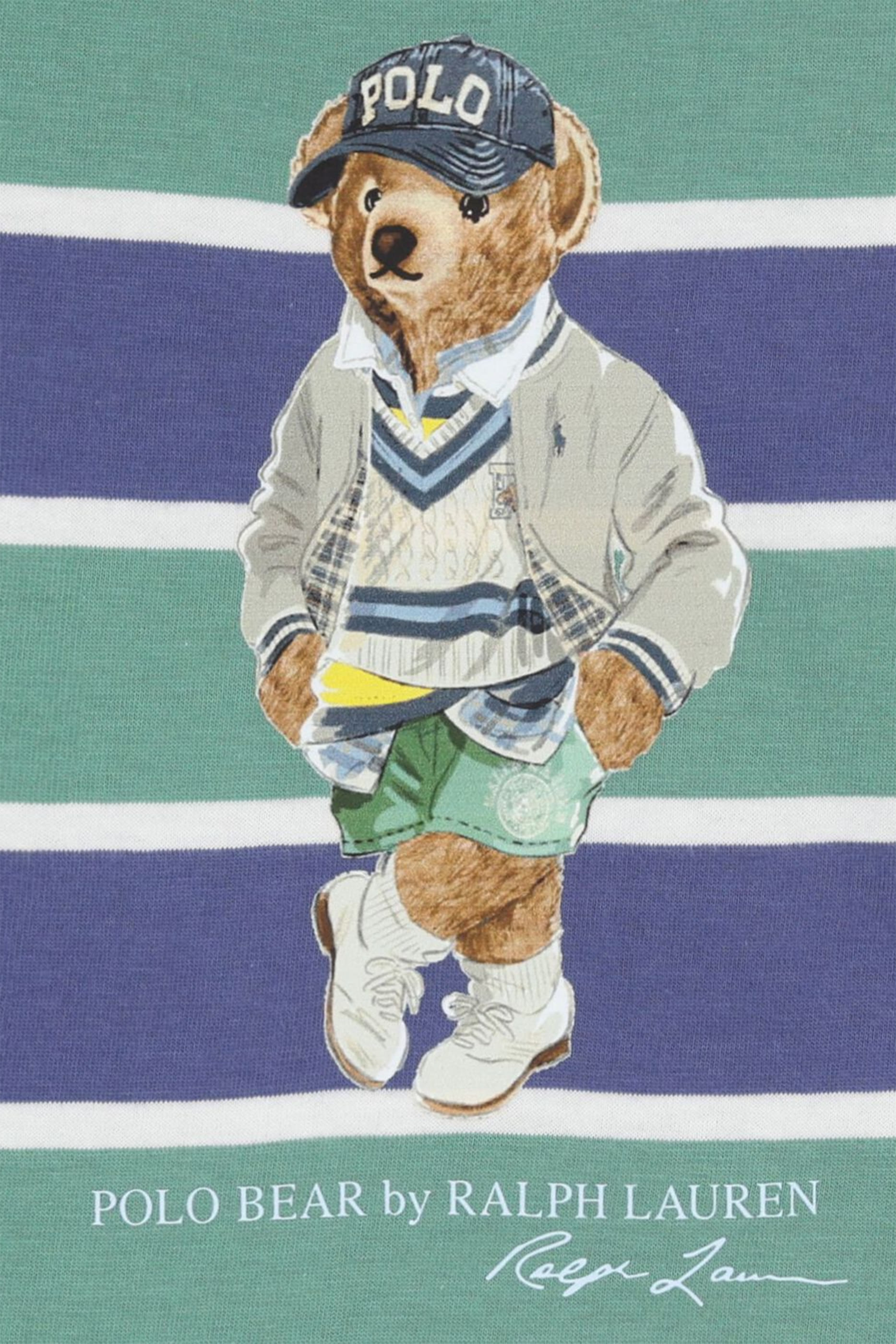 طقم تيشيرت وشورت قطن بطبعة شعار الماركة للأطفال