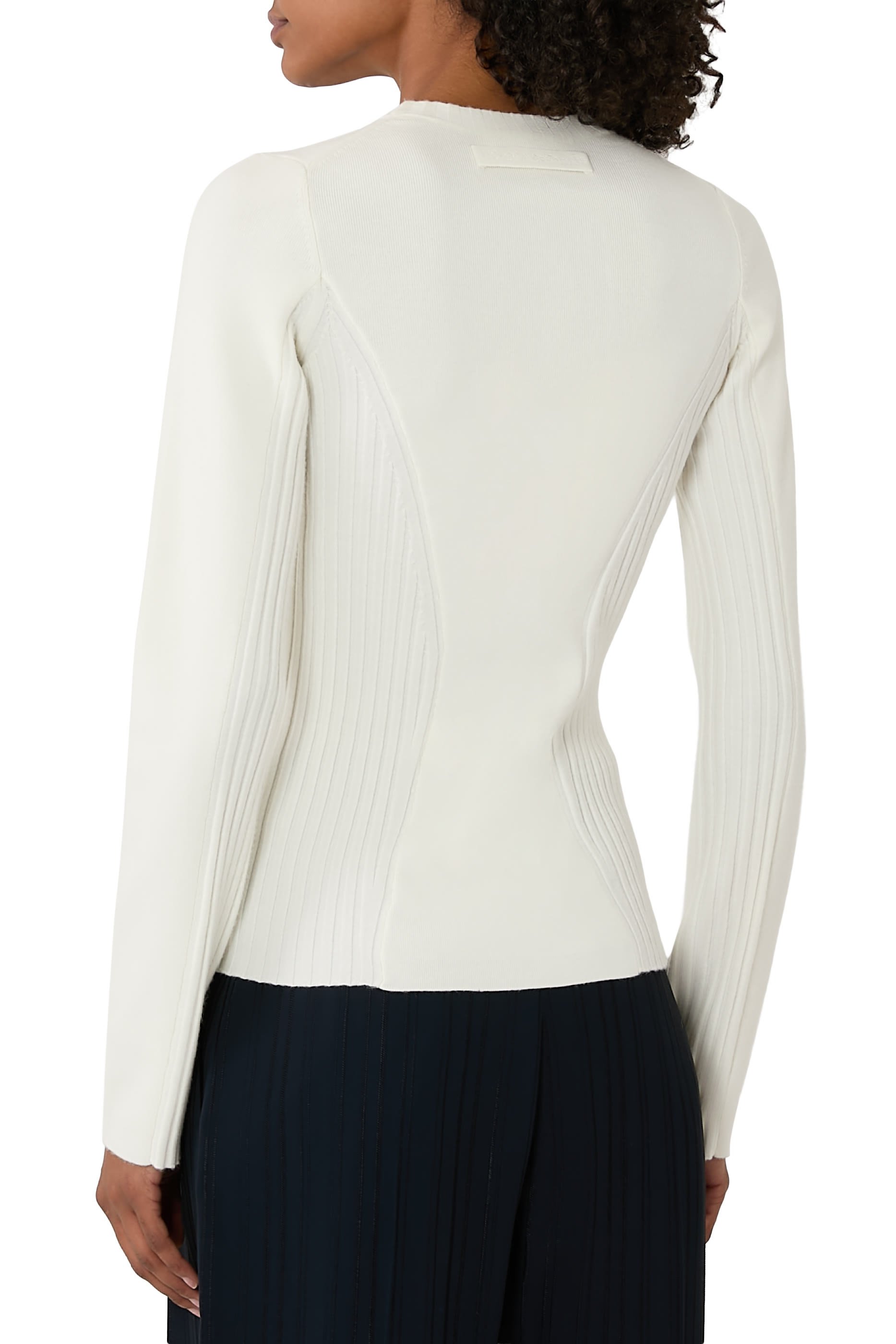 Panelled Rib Crew Neck Top