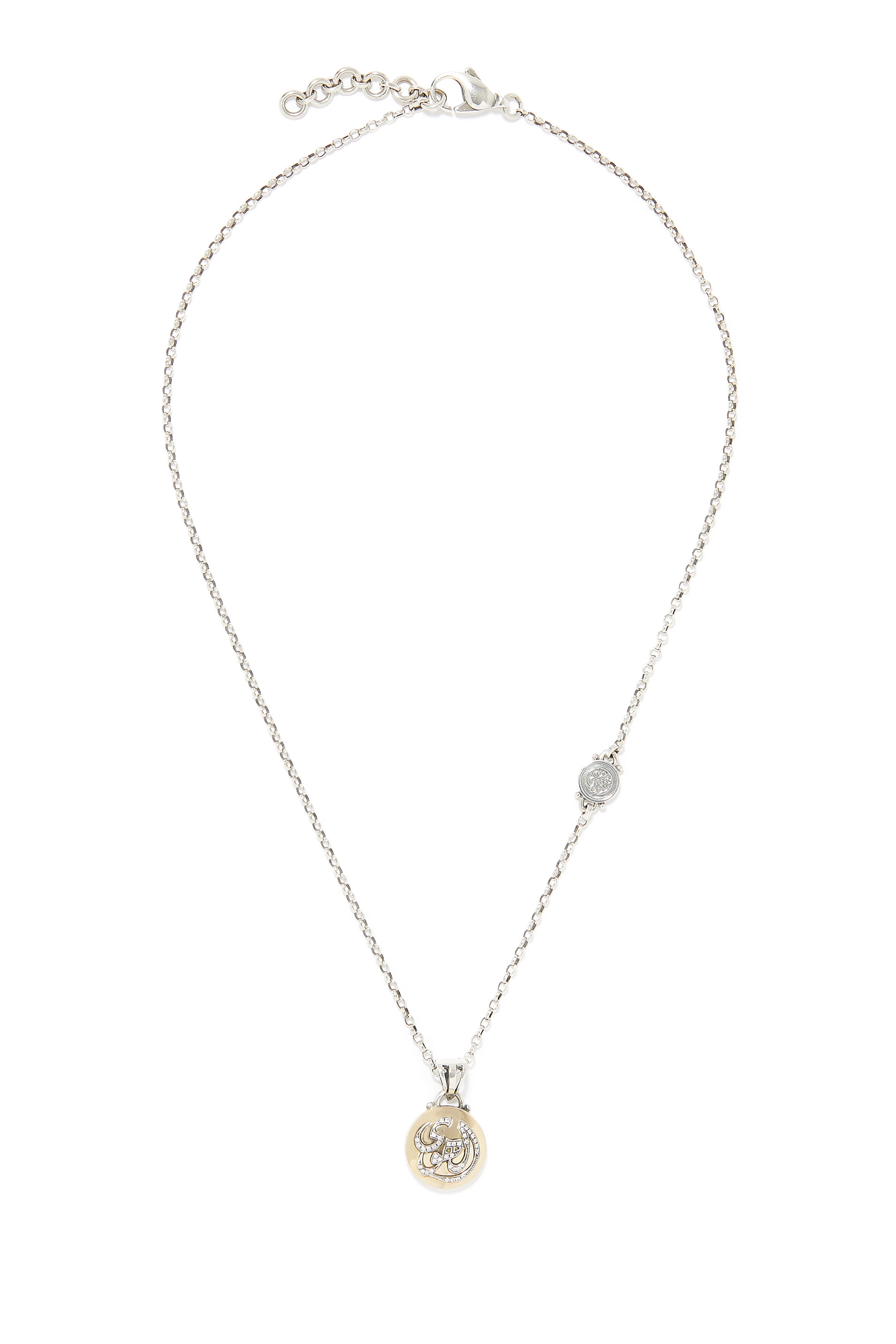 قلادة داينتي بنقشة كتابة مرصعة بالماس