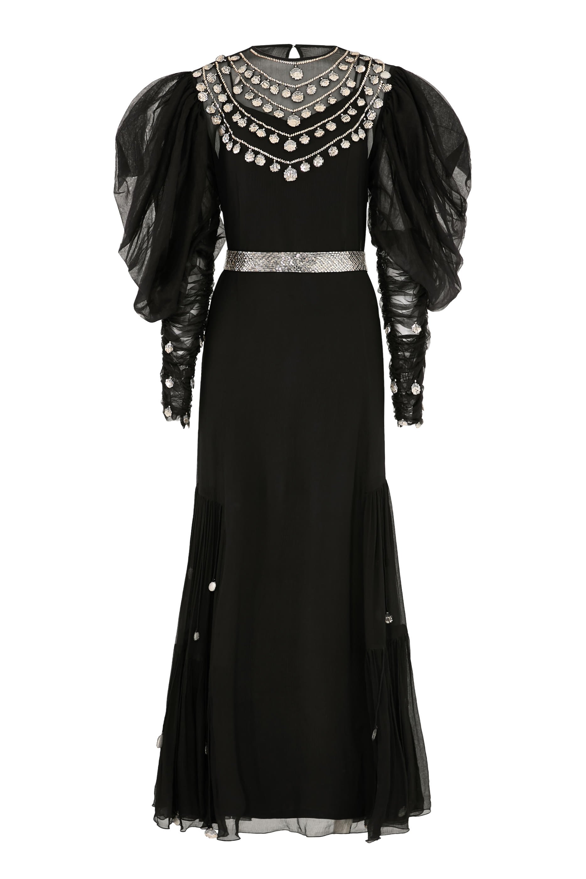 جلابية مرصعة بكريستالات بشكل عملات  