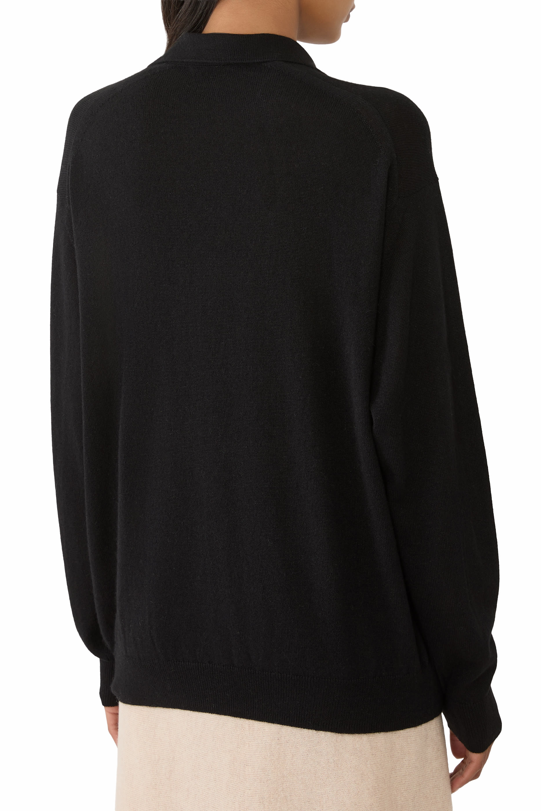 كنزة بولو سكيبر حرير ونسيج كشمير فائق النعومة