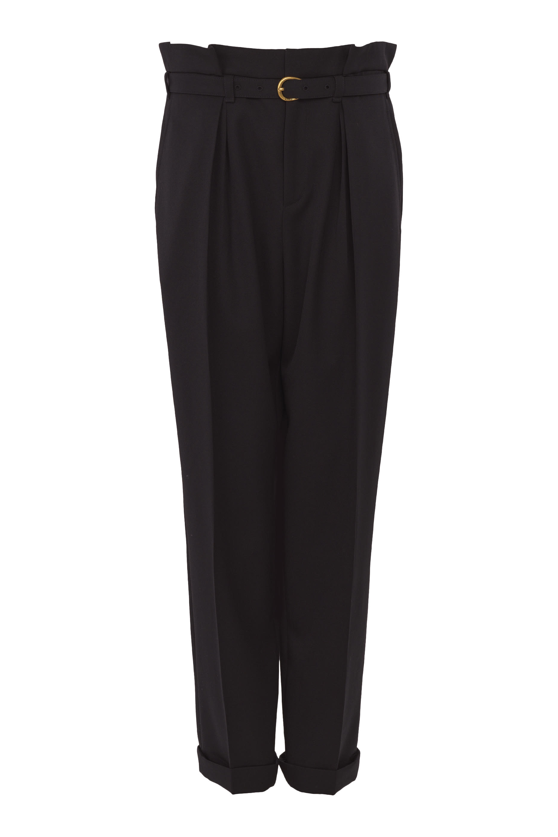 بنطال بخصر مرتفع وقصة ساق واسعة 