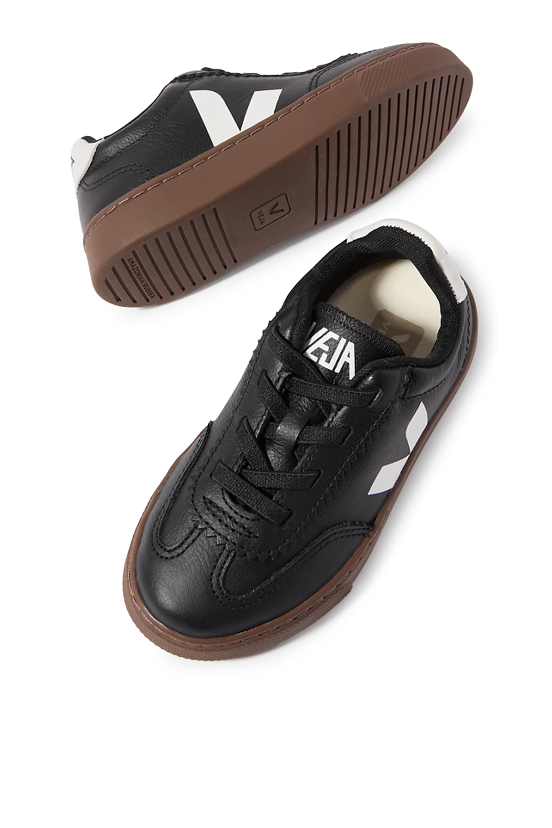 سنيكرز فولي جلد بأربطة مطاطية للأطفال