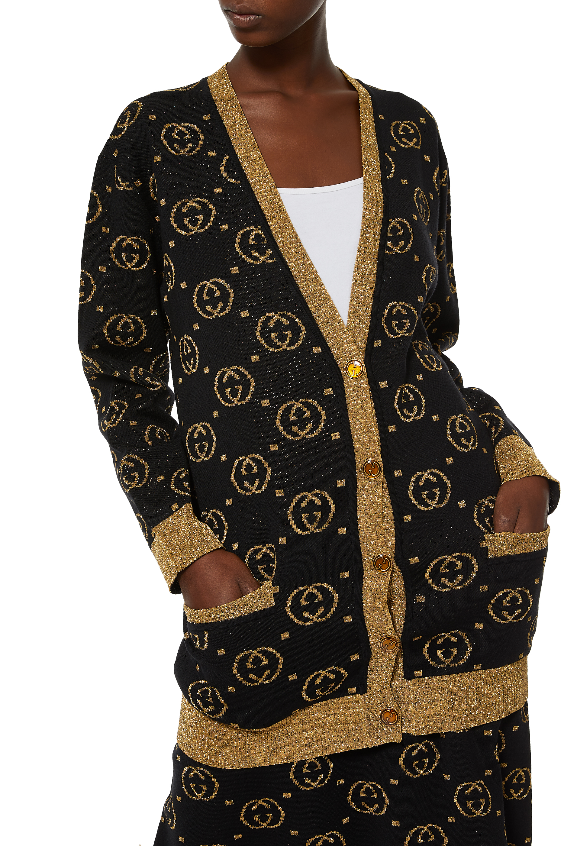 كارديغان بنقشة شعار GG