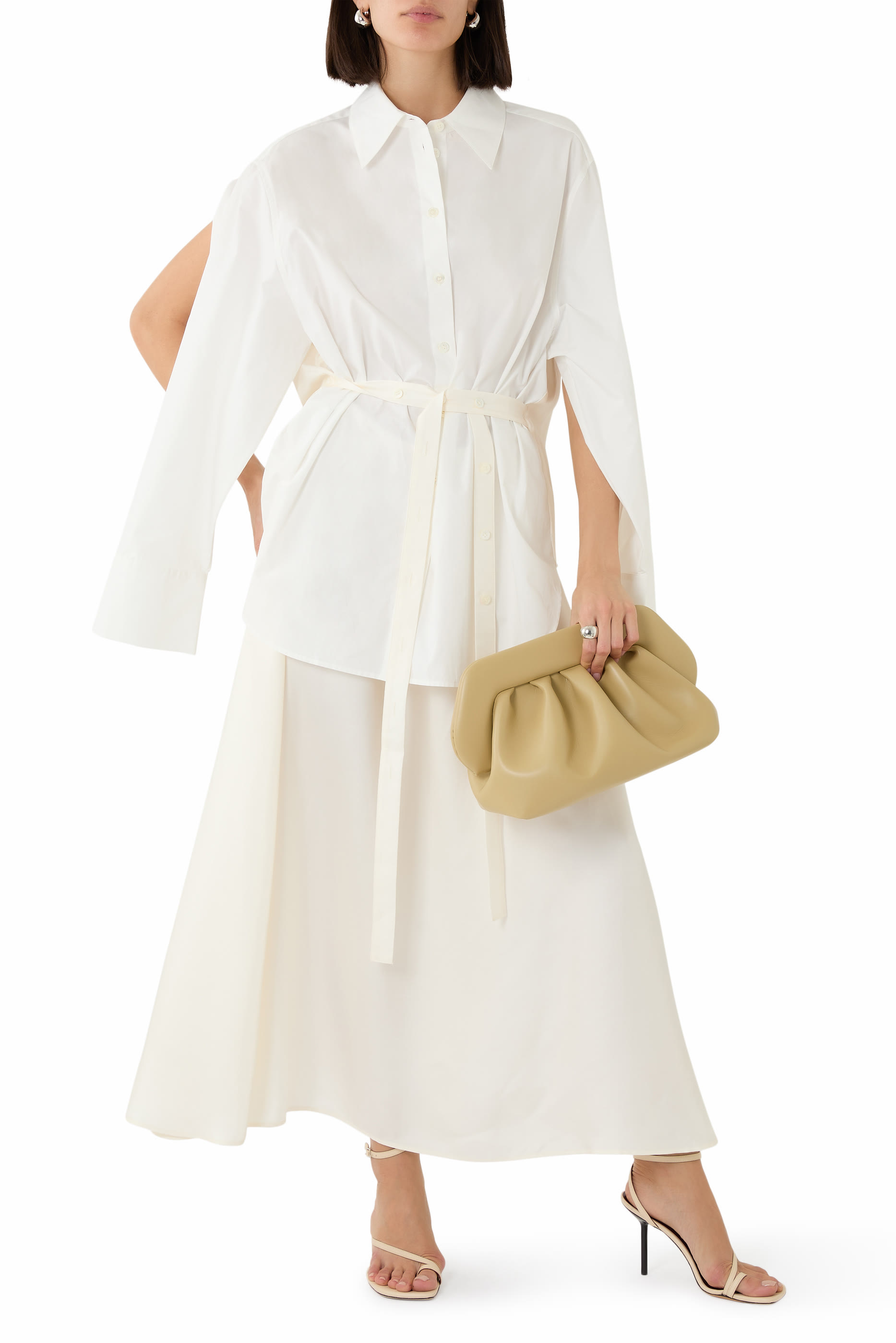 فستان بنمط جيليه بوبلين حرير