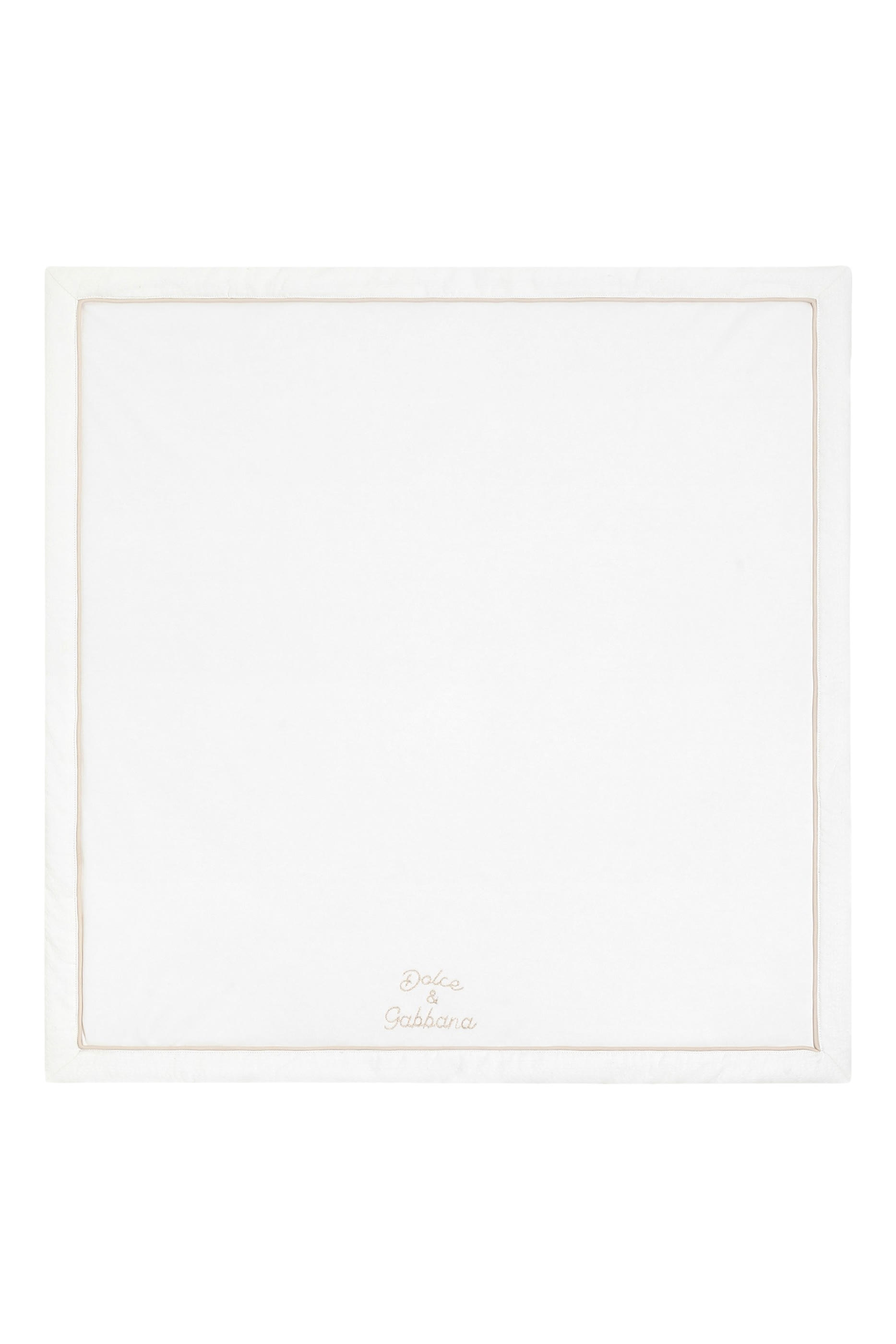 بطانية مزينة بتطريز شعار الماركة قماش متشابك وكتان للأطفال