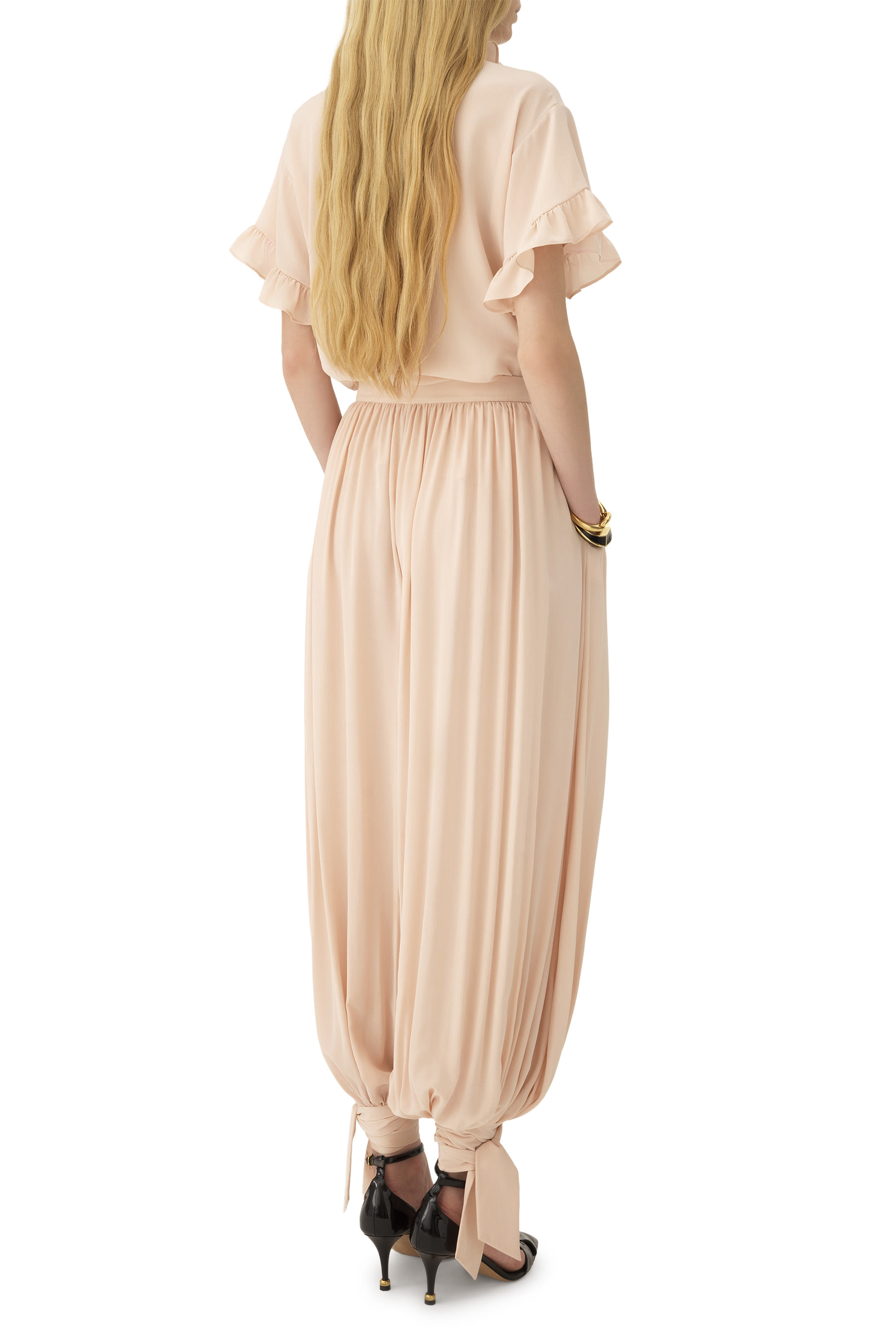 بنطال فلوي بطيات