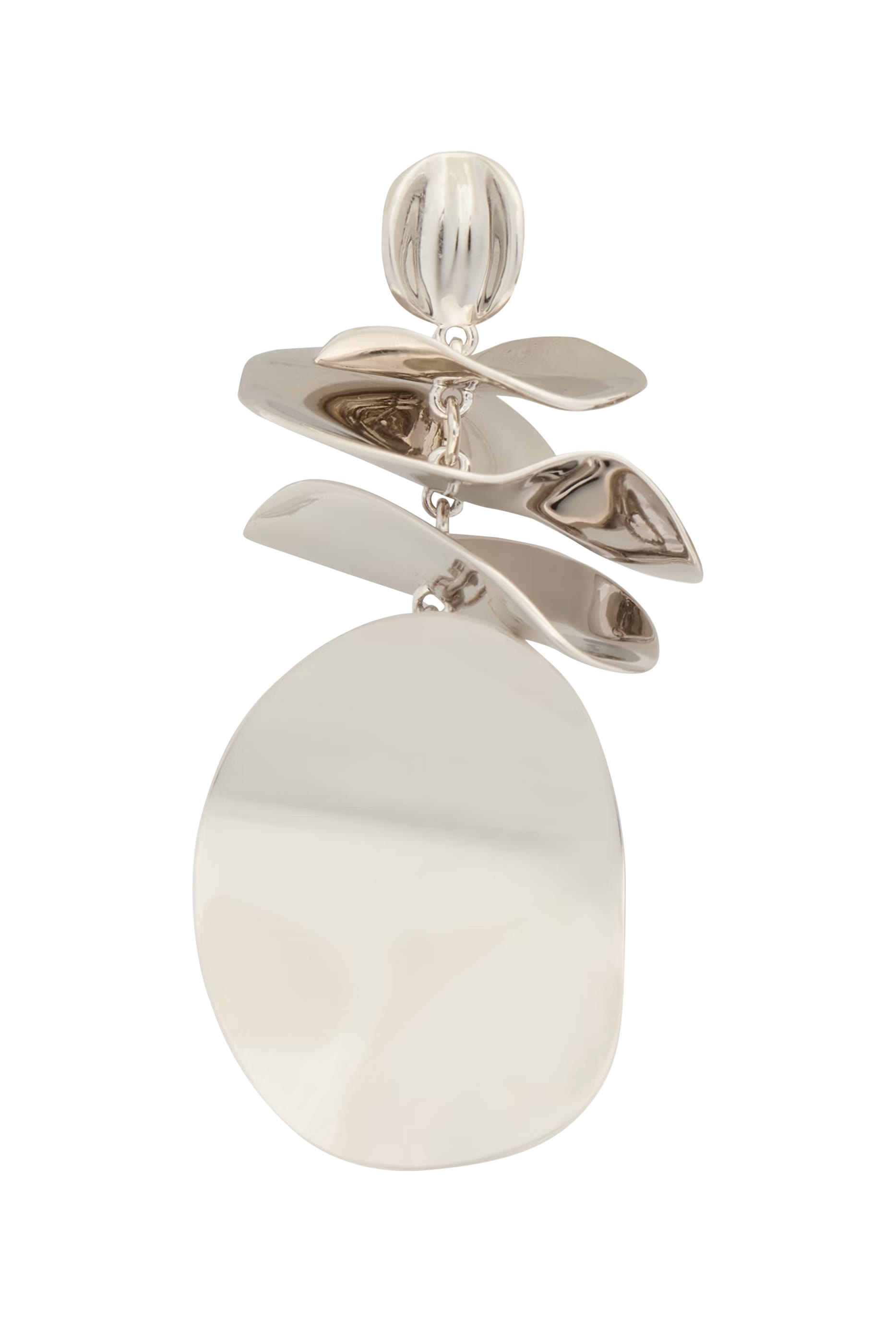 أقراط سناك تايم ستايتمنت مرصعة بأحجار زركونيا مكعبة، معدن مطلي ومشابك تيتانيوم