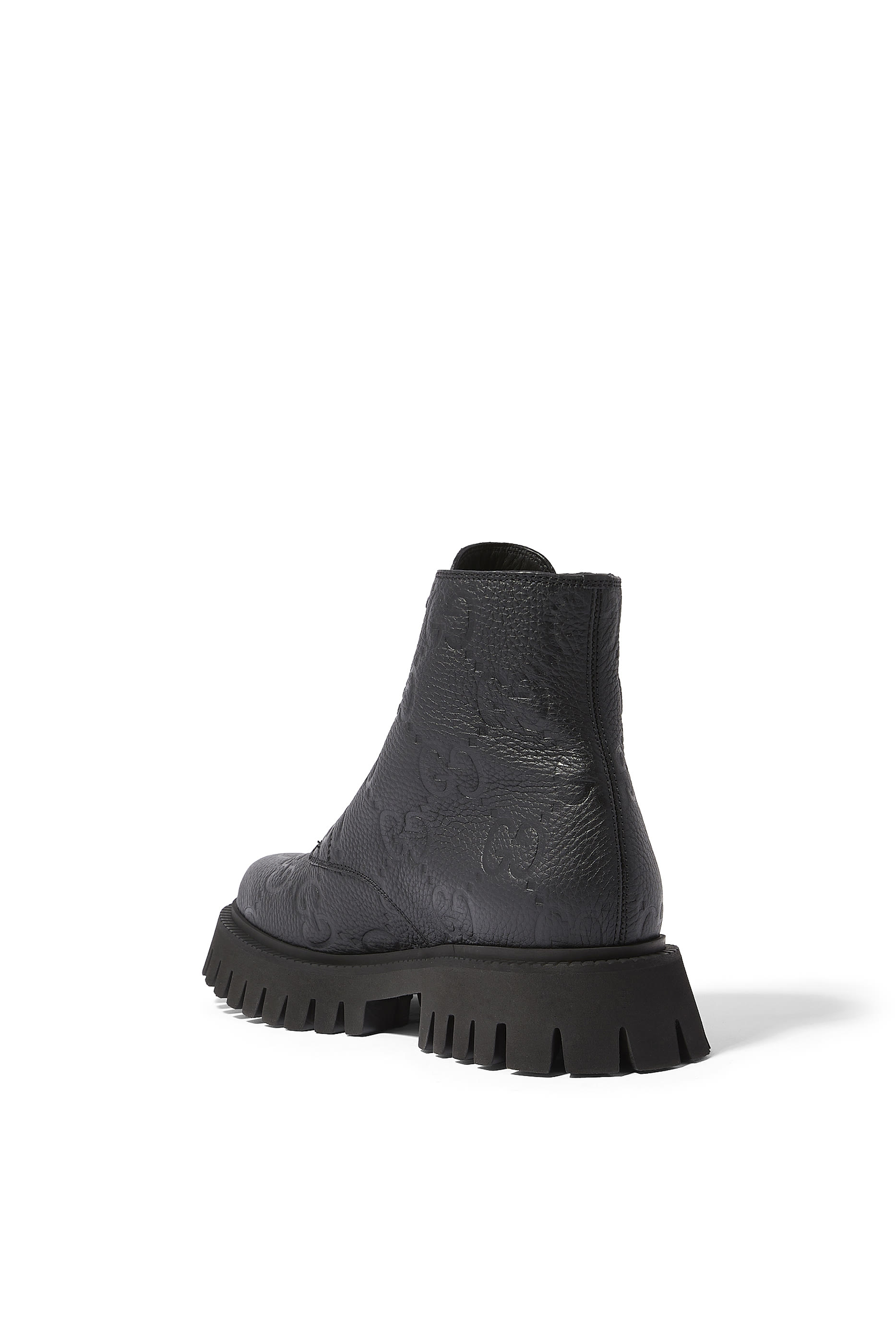 حذاء بوت جلد بحرفي شعار الماركة