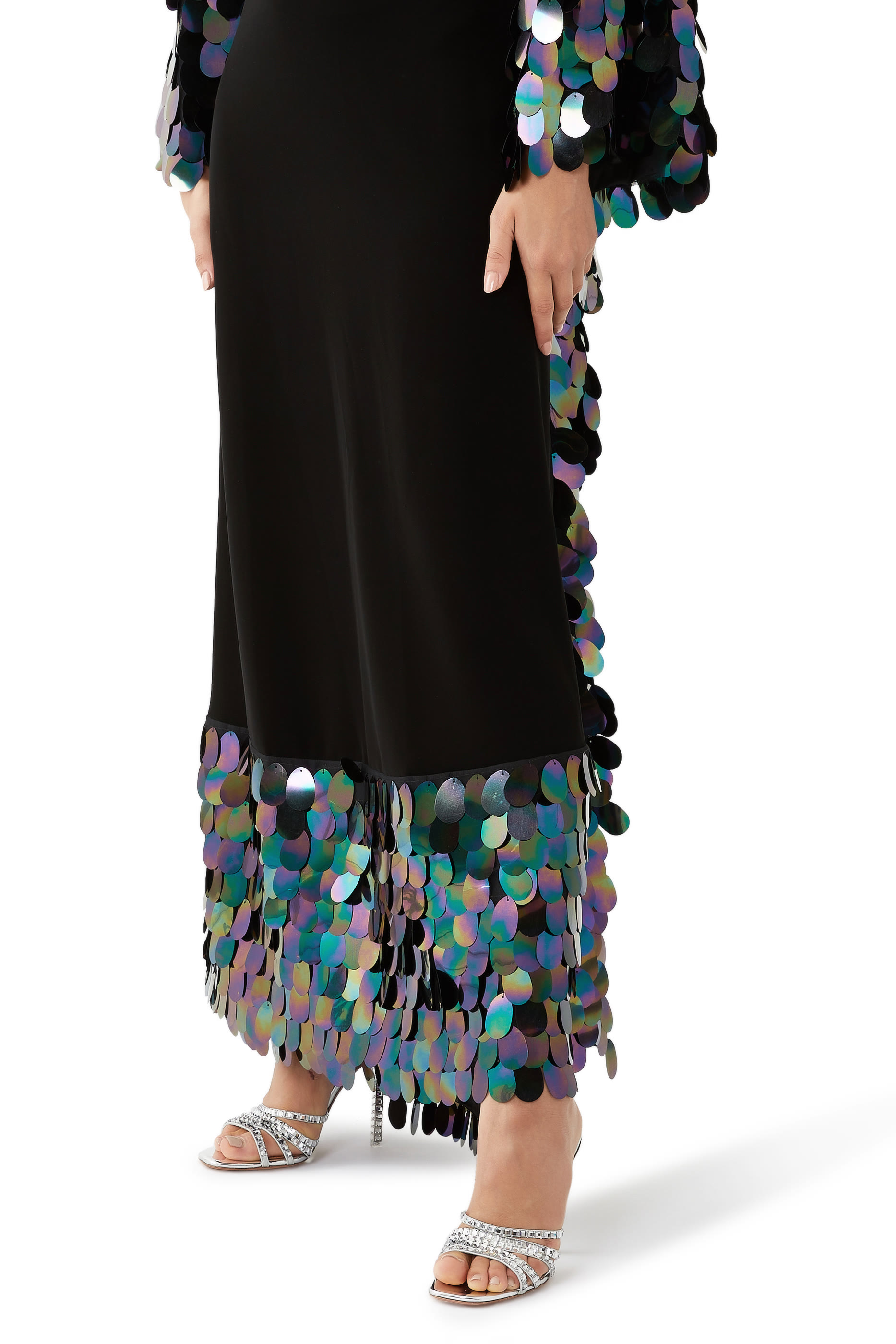 حذاء روك شيك 105 مفتوح من الخلف مرصع بالكريستال