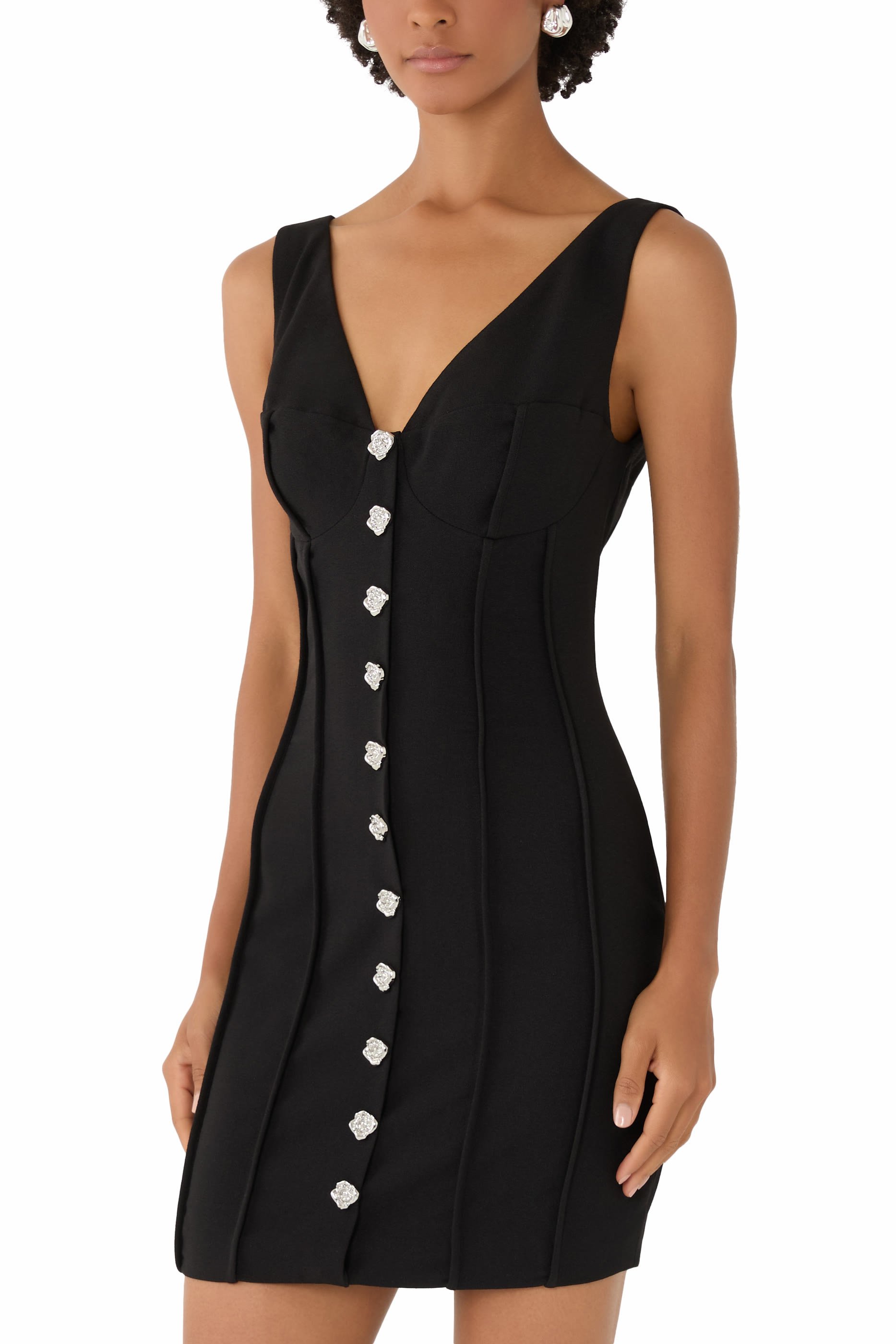 فستان بأكتاف مكشوفة كريب