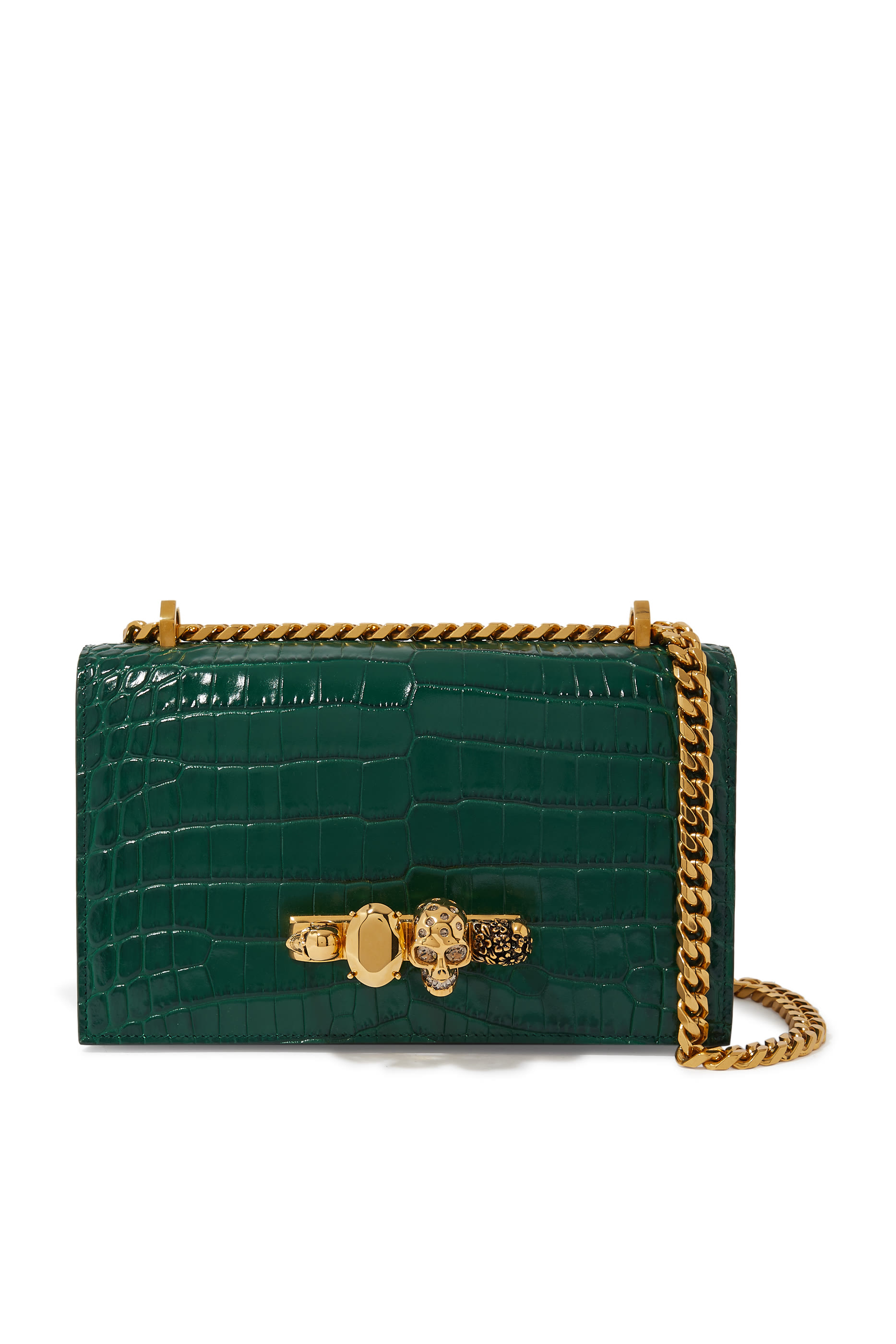 حقيبة ساتشل جلد مرصعة بالجواهر