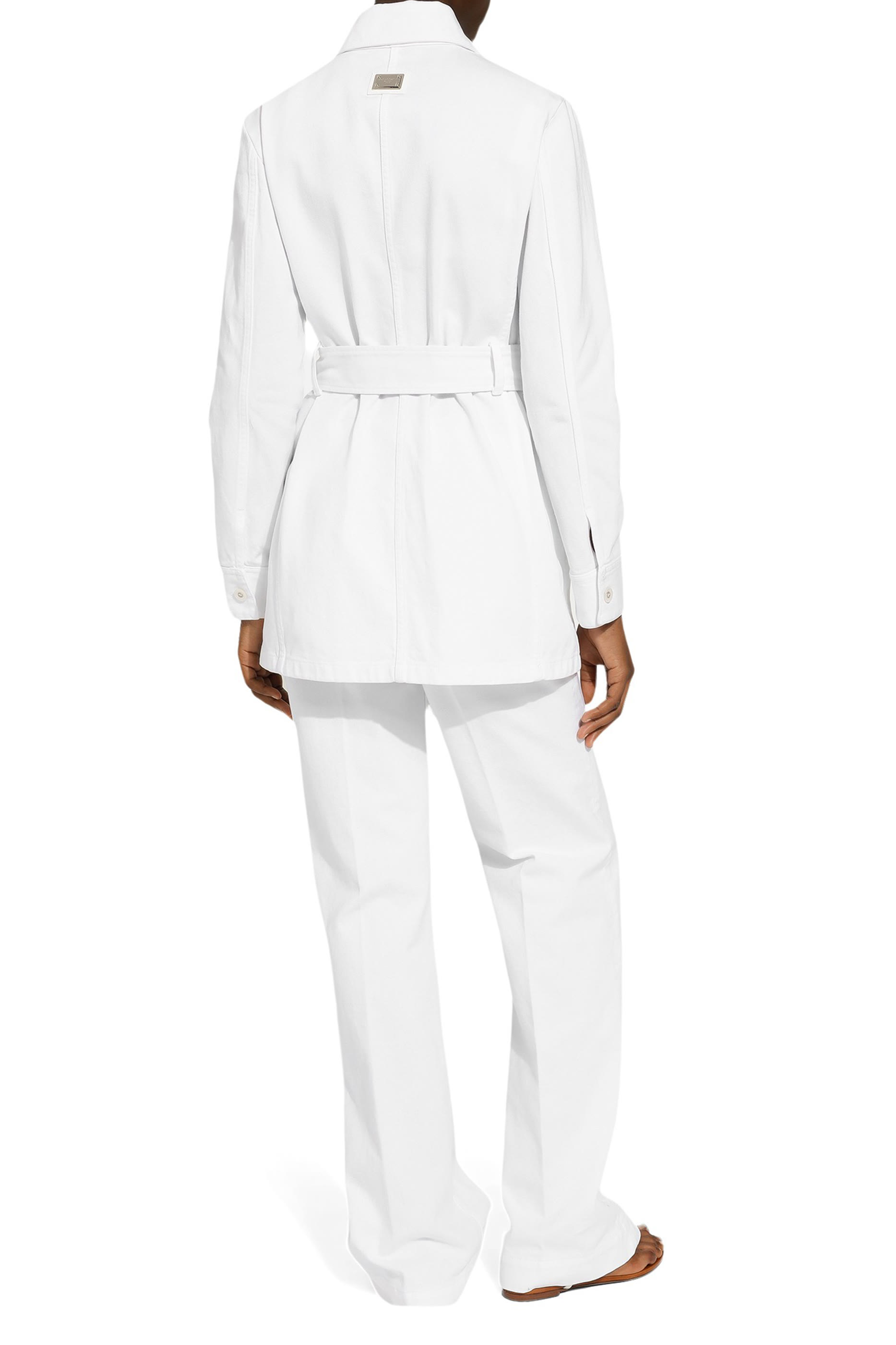 جاكيت طويل بحزام دنيم