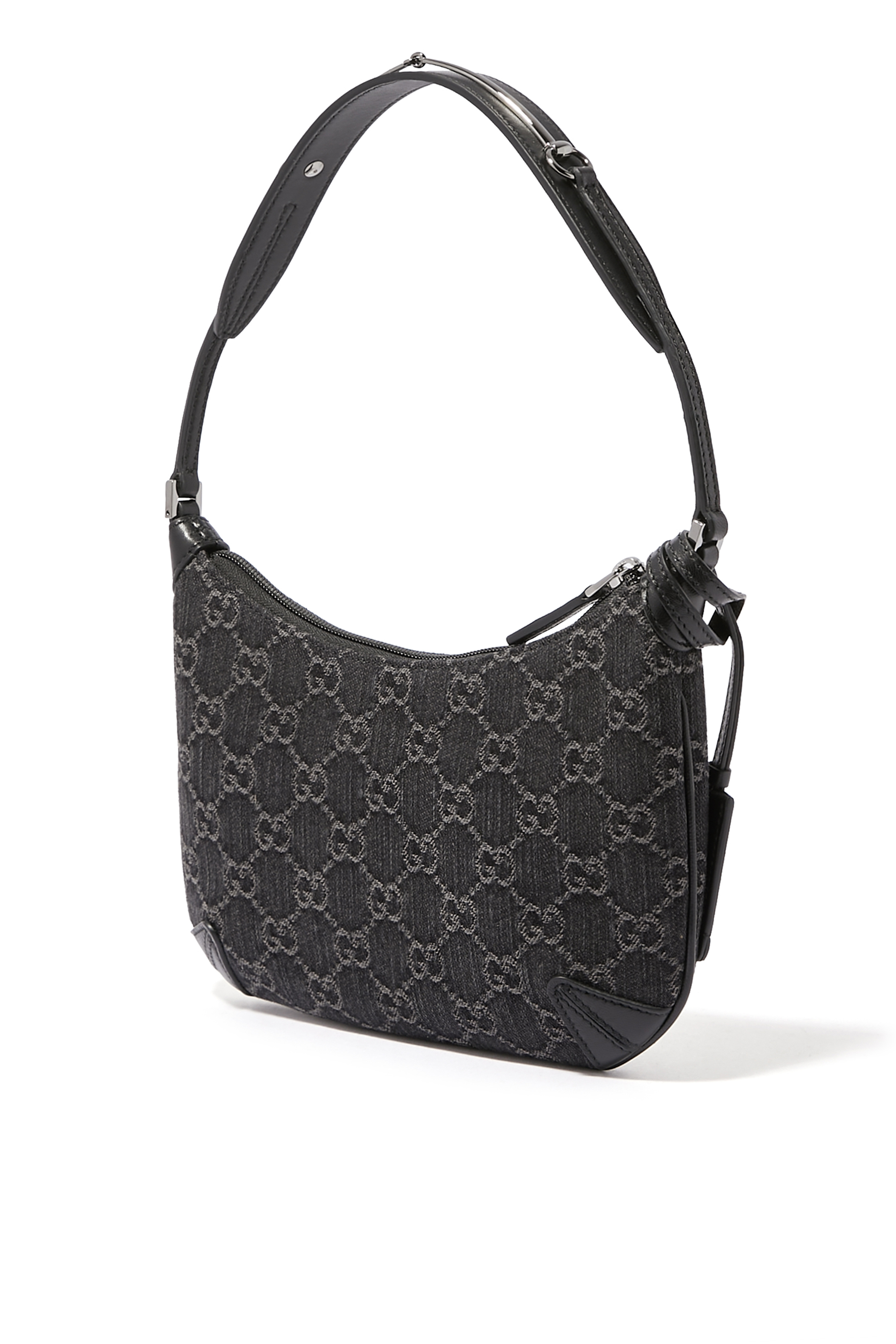 حقيبة كتف صغيرة رفيعة بحلية لجام الحصان