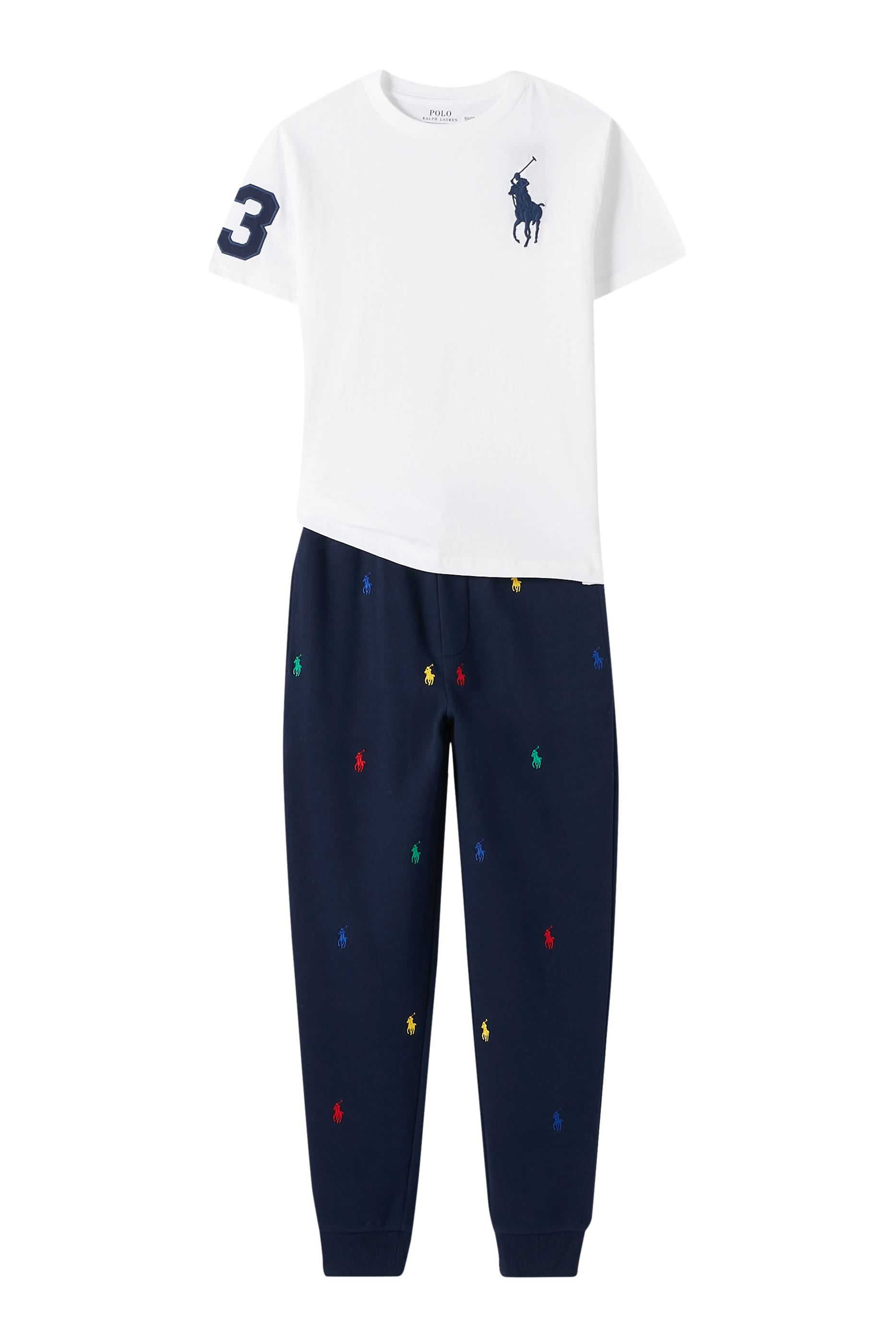 تيشيرت بأكمام قصيرة وشعار الماركة للأطفال