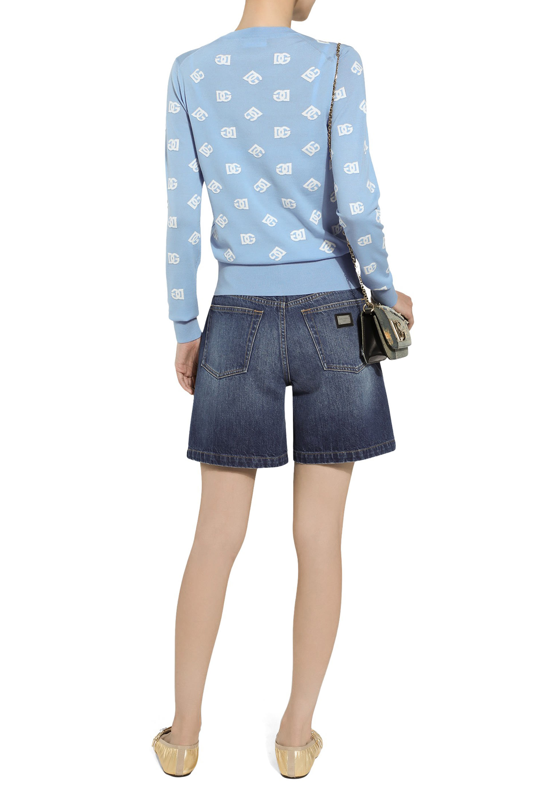 كارديجان بنقشة شعار الماركة بلمسة جاكار صوف وحرير