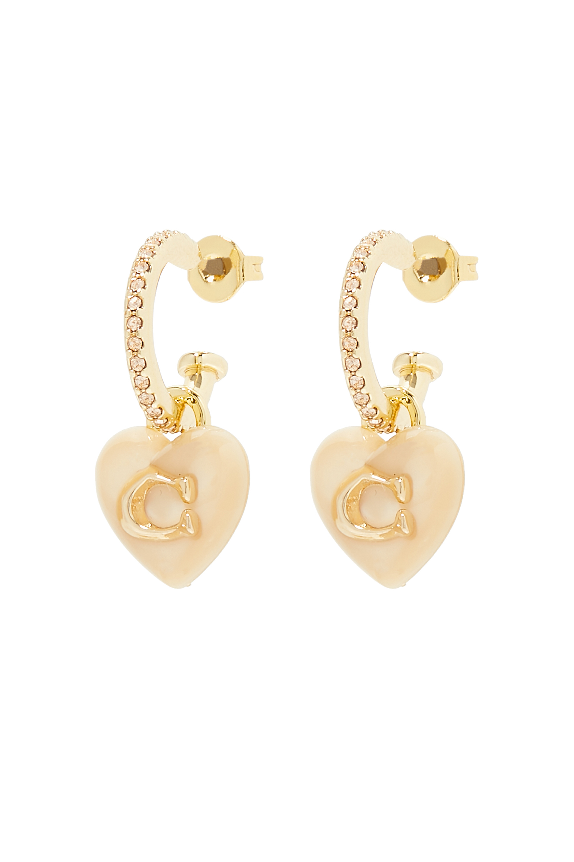 أقراط هاجي بحلية قلب بشعار الماركة