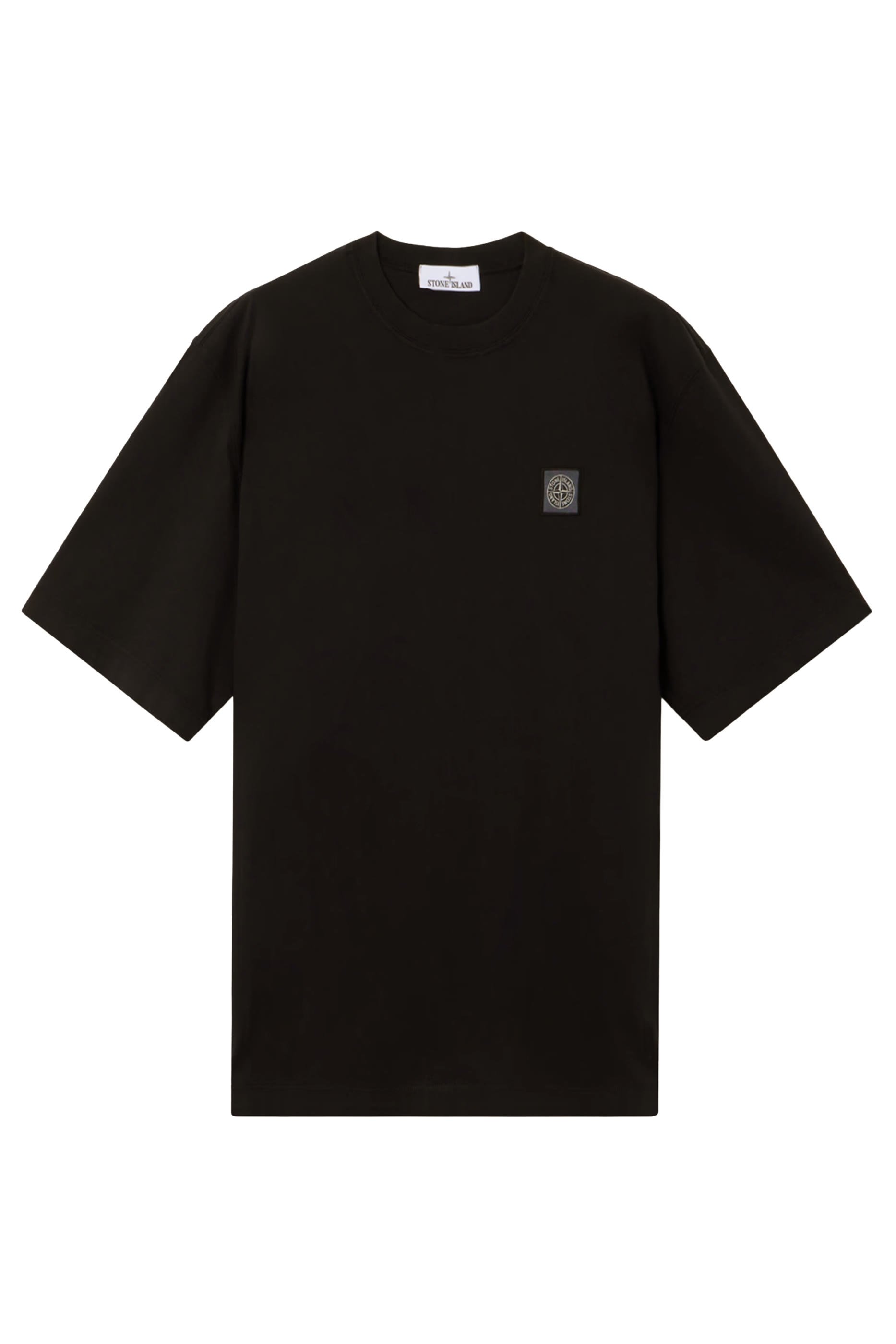 تيشيرت بأكمام قصيرة ورقعة شعار الماركة