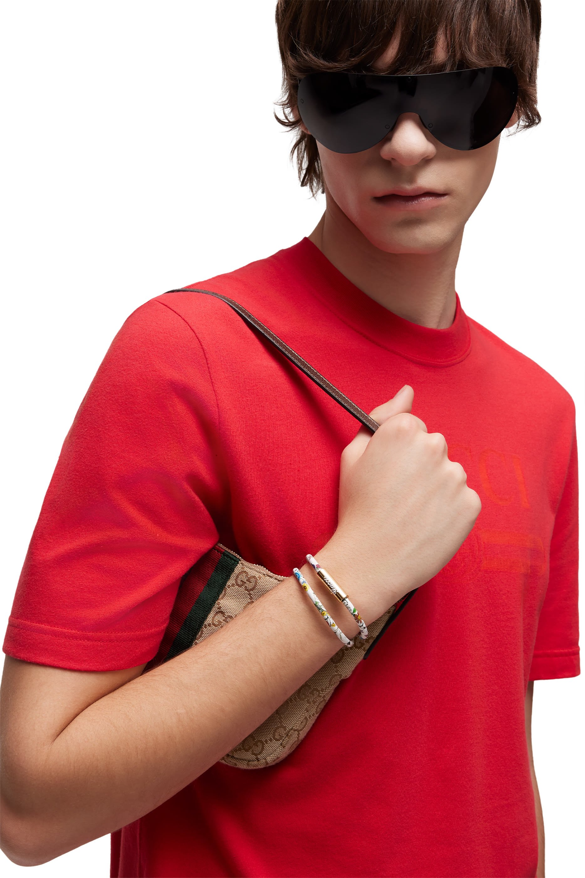 سوار مزدوج جلد بحروف شعار الماركة