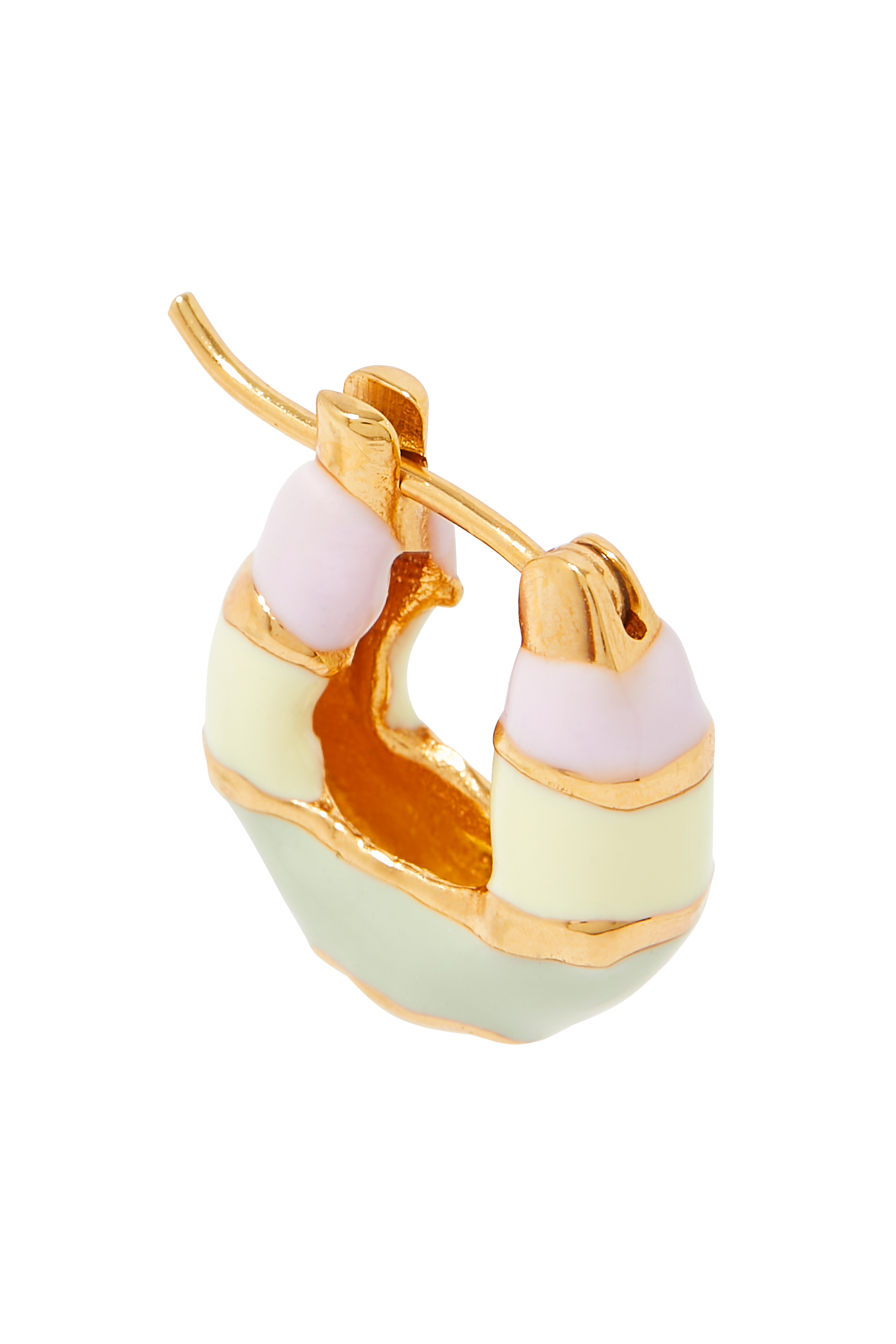 أقراط ويف مخططة نحاس مطلي بذهب عيار 18