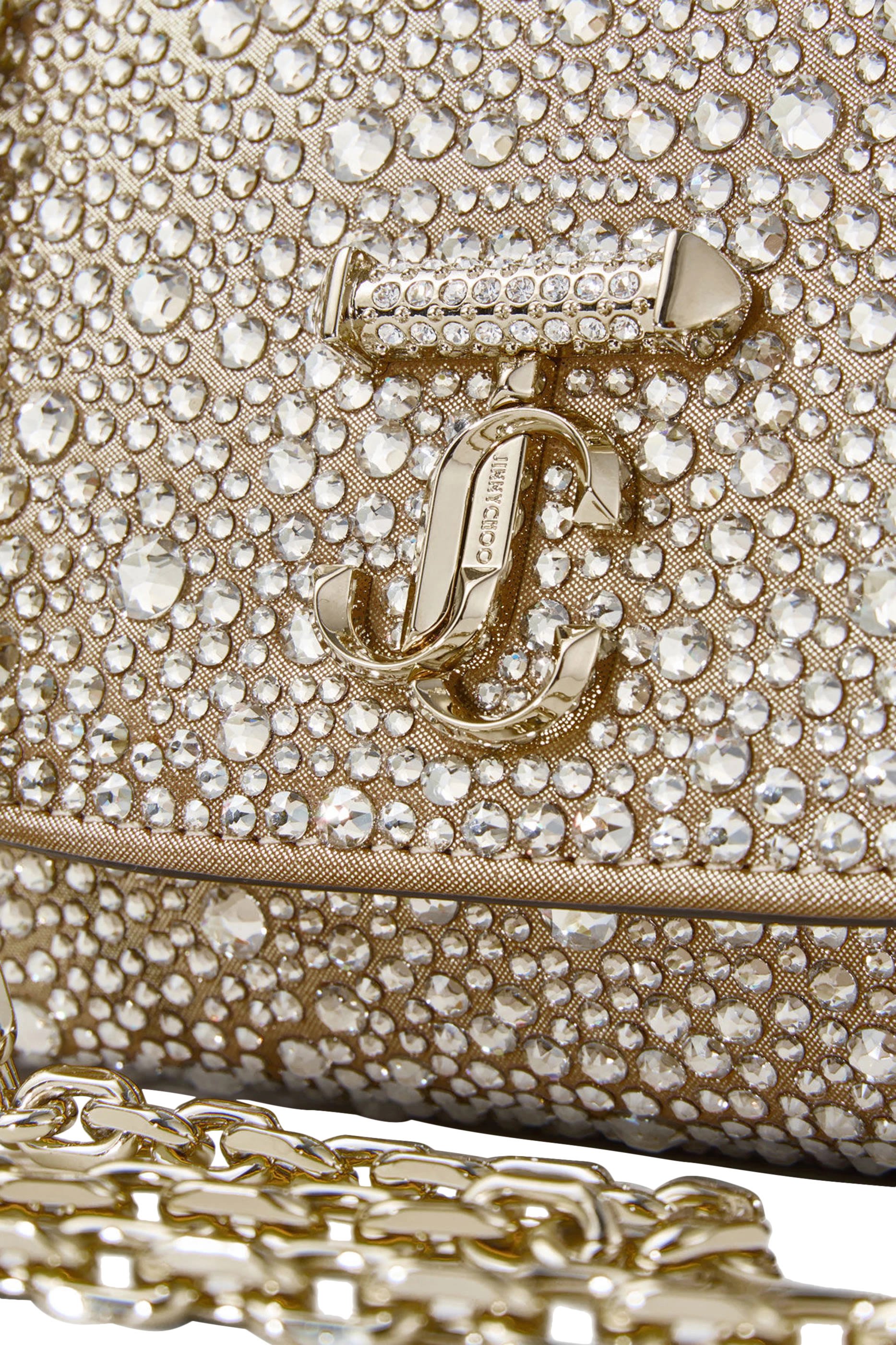 Curve Embellished Chain Crossbody Bag