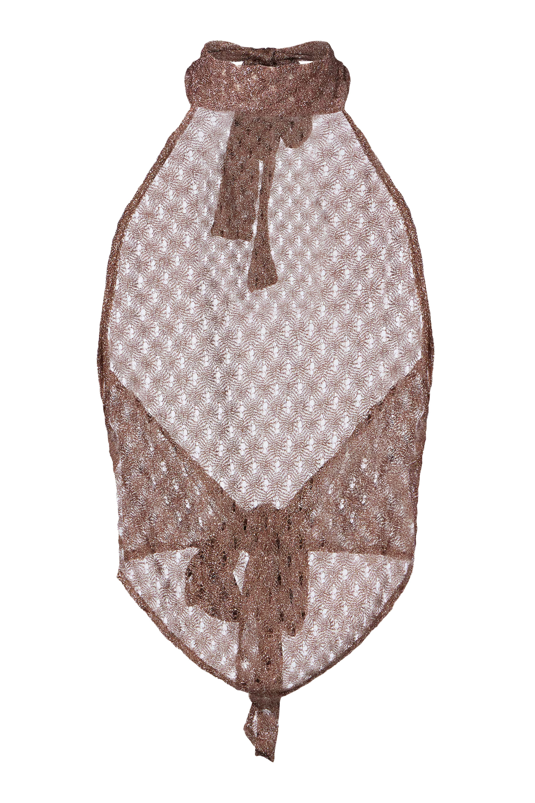 بلوزة منسوجة برباط حول الرقبة لاميه