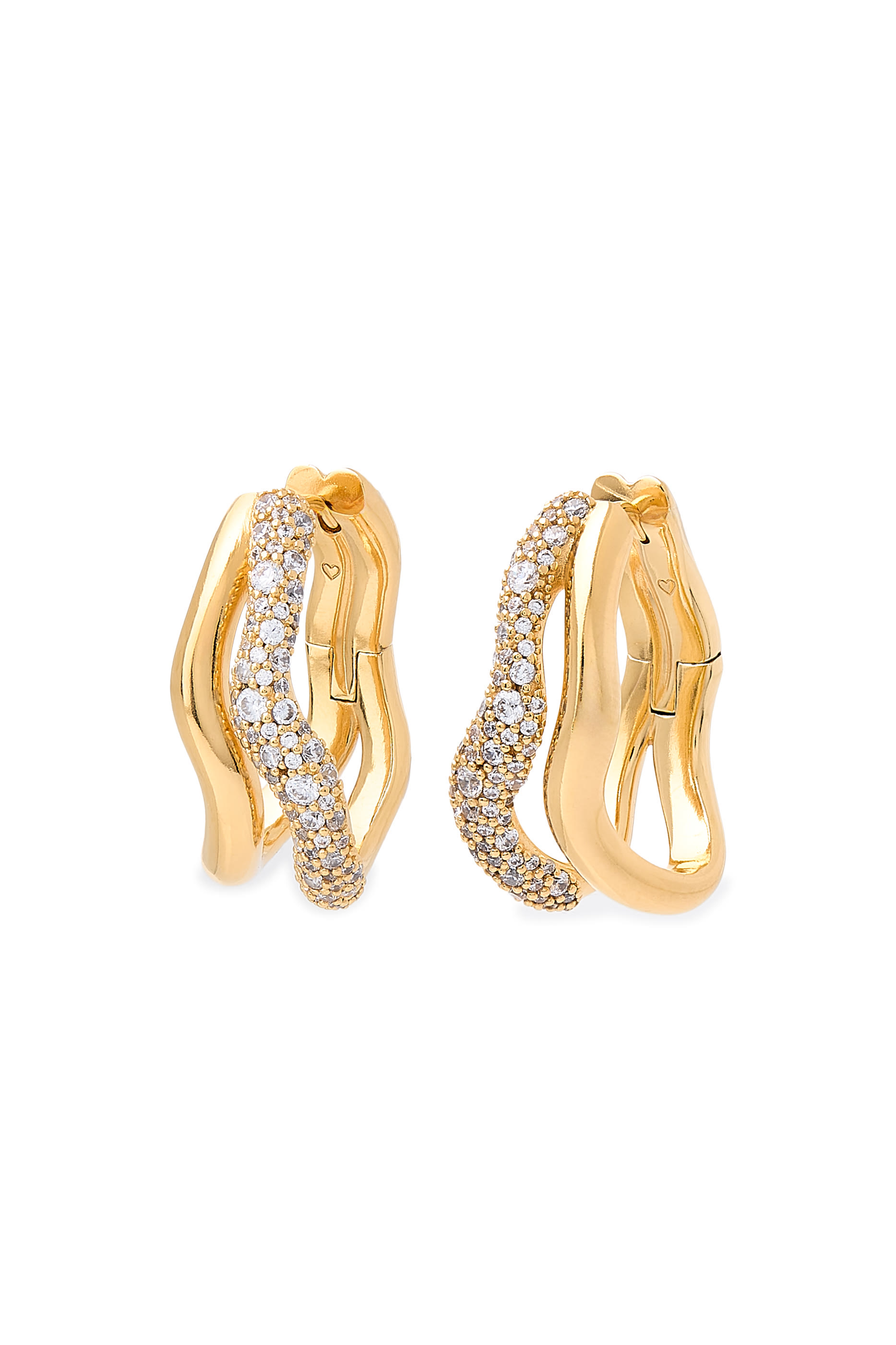 أقراط دائرية مولتن سنو مزدوجة متوسطة الحجم