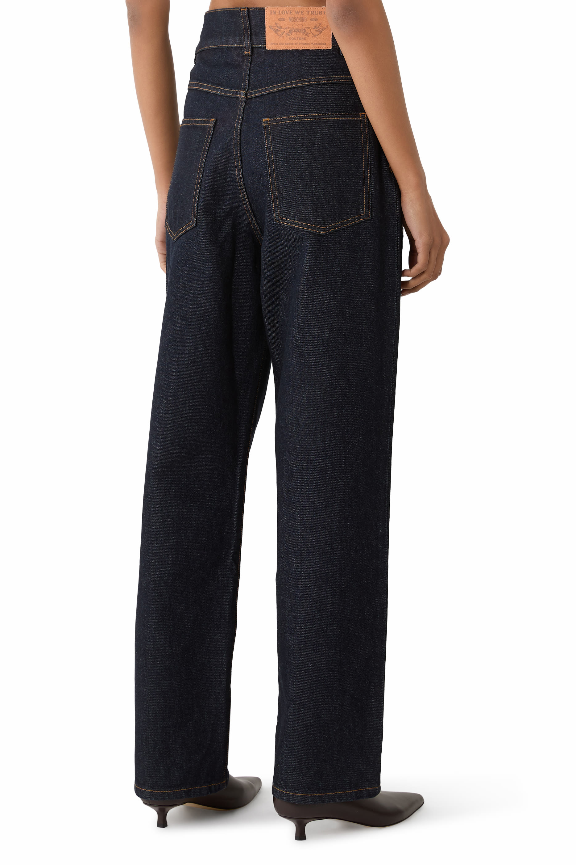 بنطال جينز بقصة ساق مستقيمة دنيم