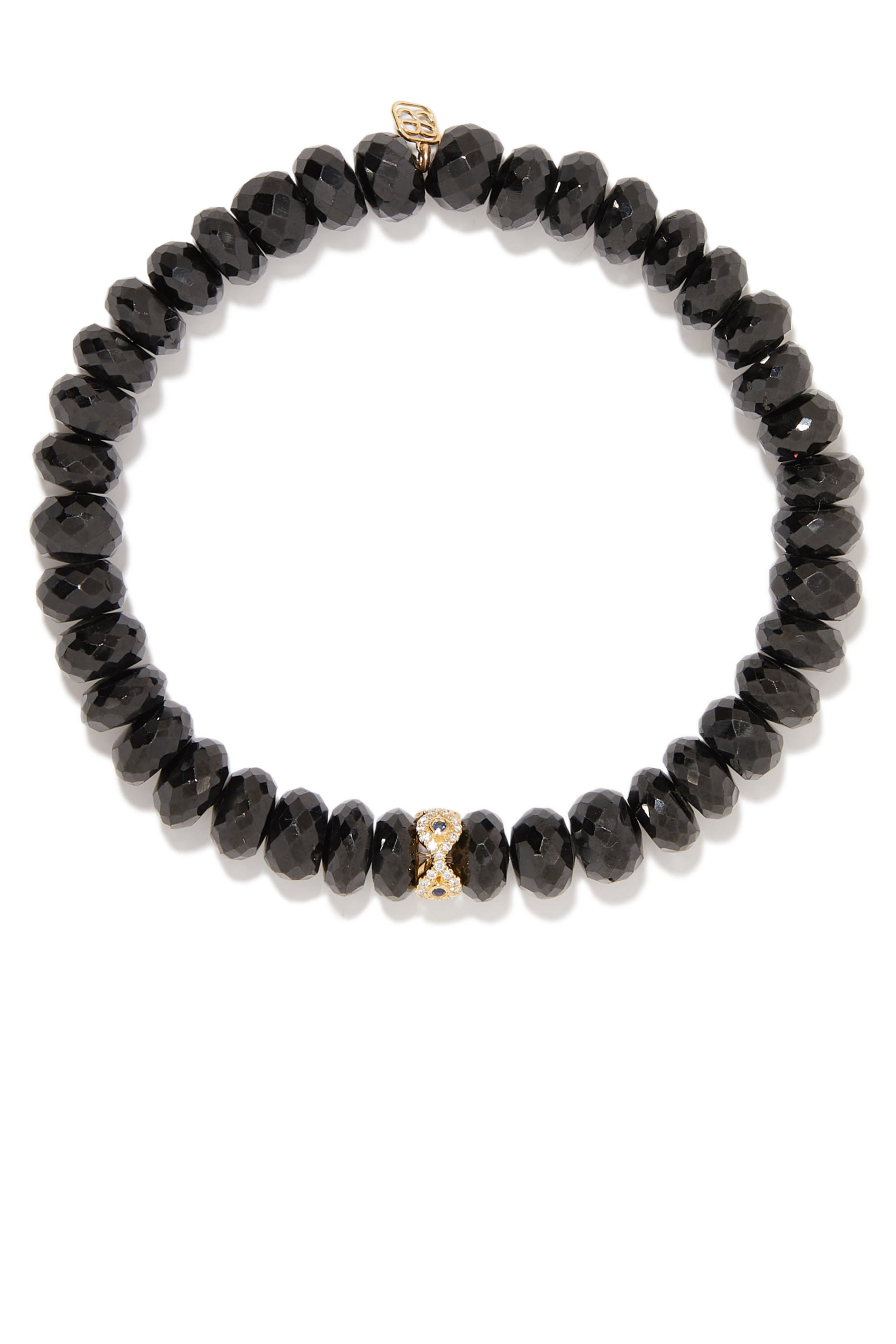 سوار بحلية بتصميم عين حسود مرصع بأحجار إسبنيل والماس ذهب أصفر عيار14