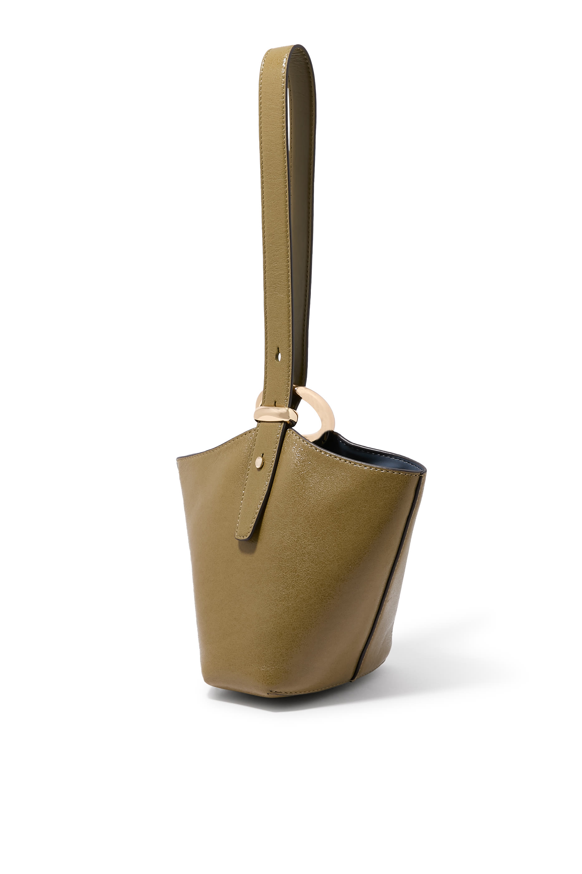 حقيبة باكيت هالو صغيرة جلد لامع