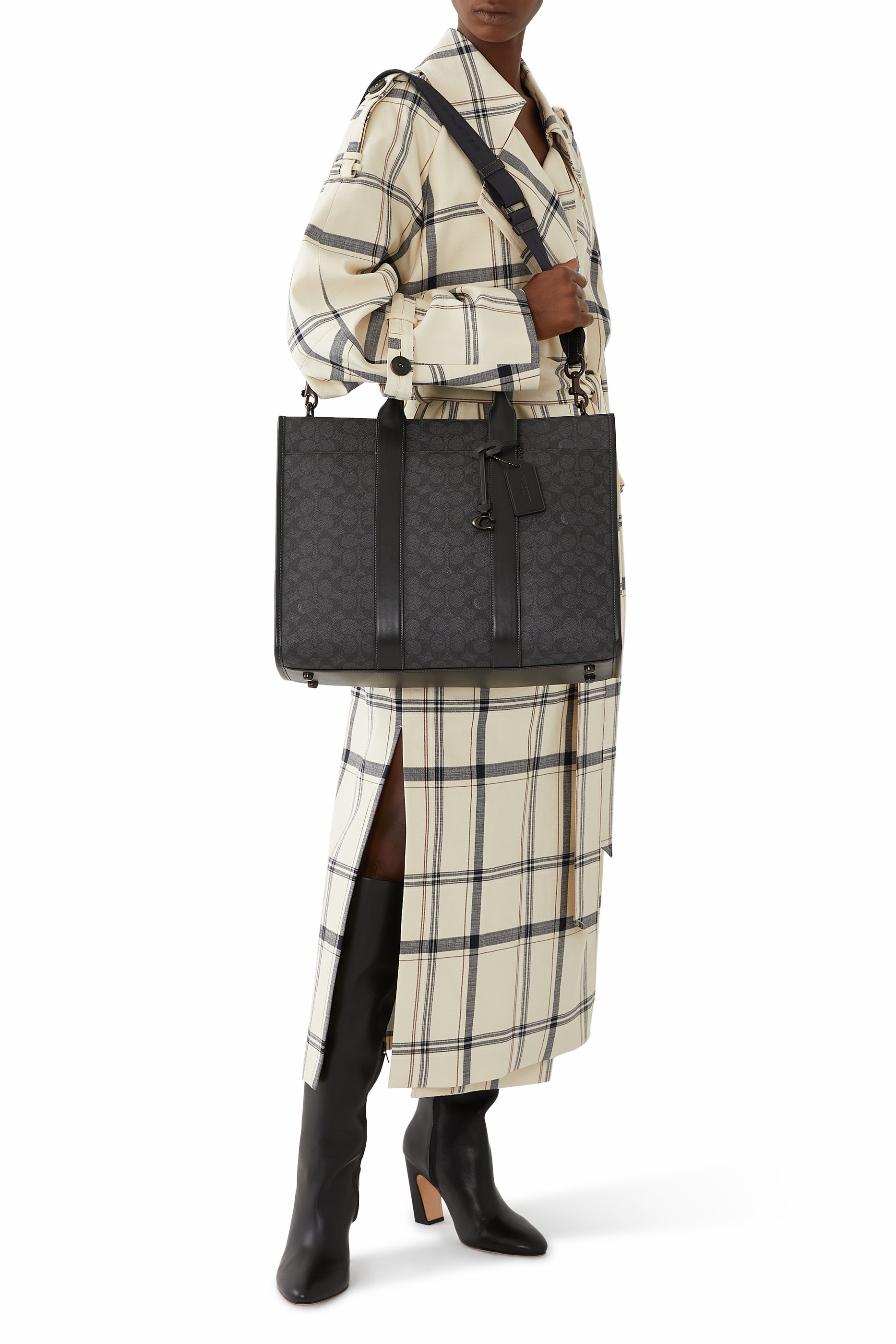 حقيبة يد ويسلي قماش قنب محفور بشعار الماركة