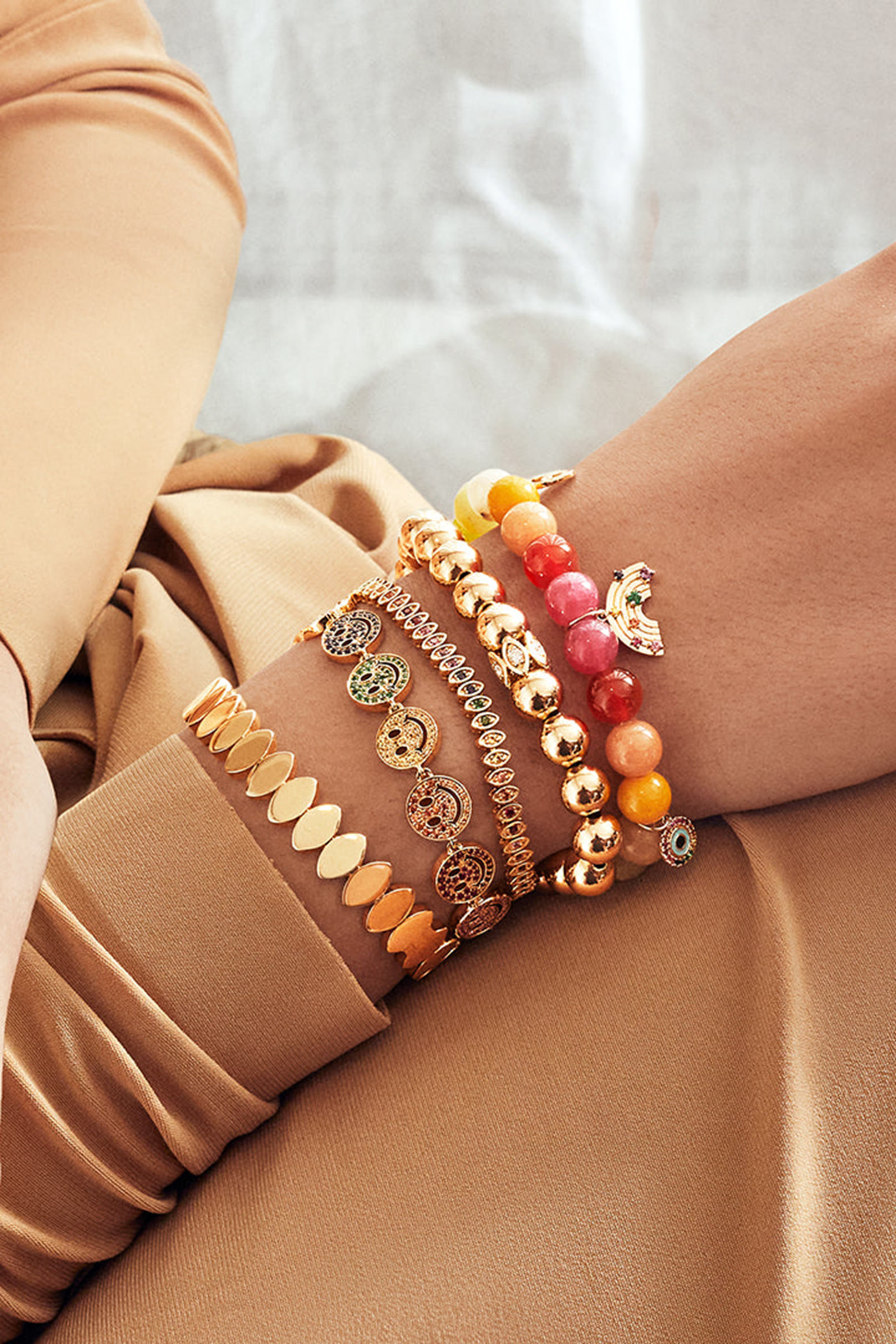 سوار تنس بحلية عين الحسود مرصعة بأحجار ماركيز ملونة