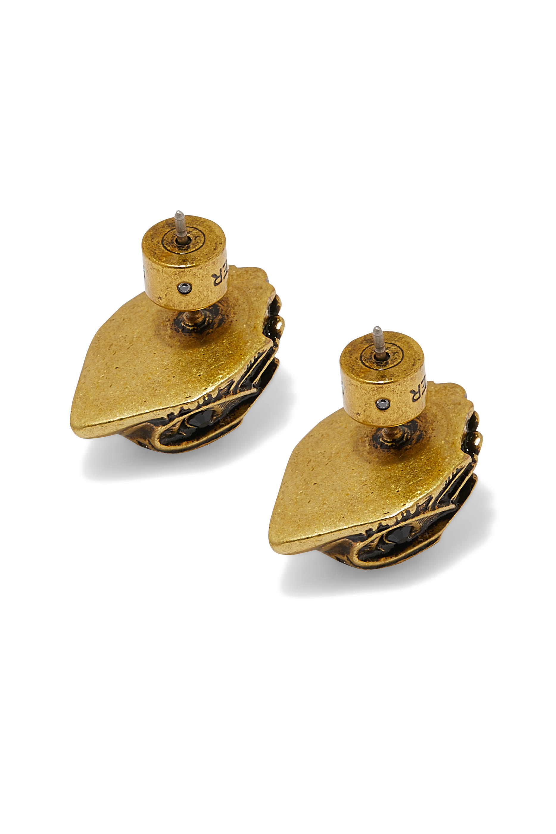 أقراط بتصميم شعار الماركة مرصع